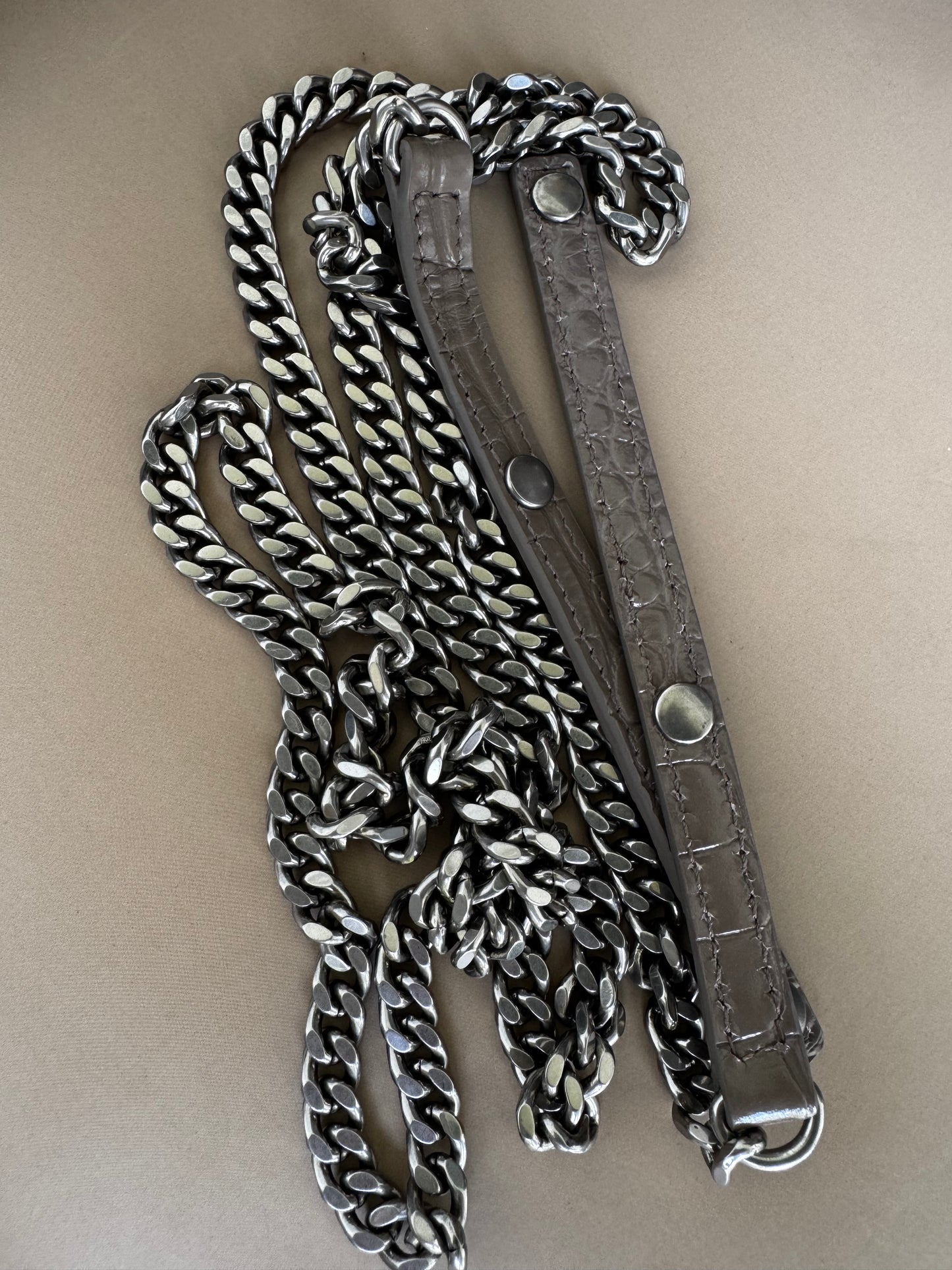 BALENCIAGA WALLET ON CHAIN CROC EMBOSSED LEATHER