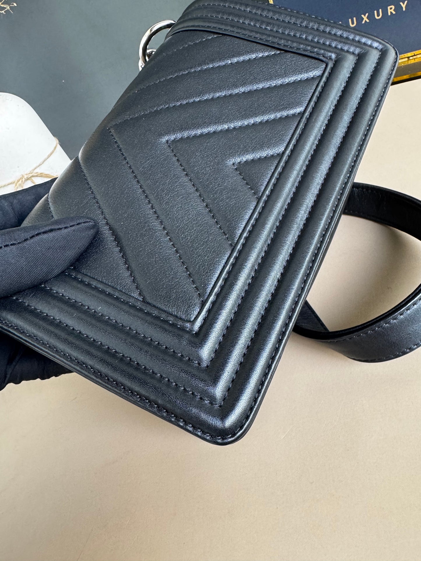 CHANEL LE BOY SMALL CHEVRON