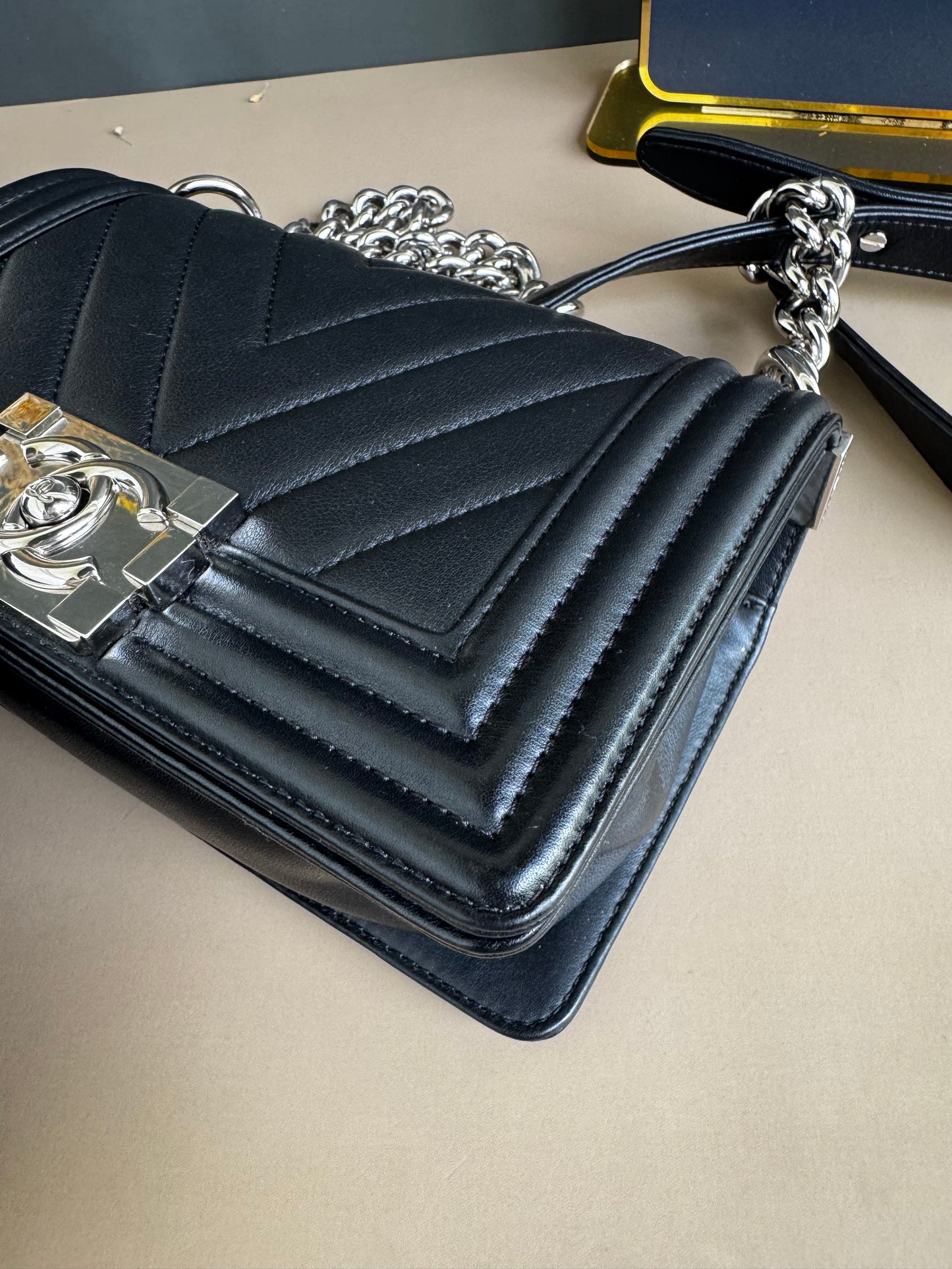 CHANEL LE BOY SMALL CHEVRON