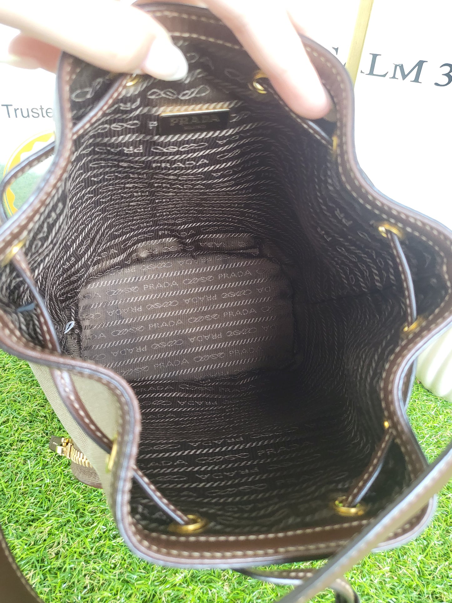 Prada Jacquard Bucket Small