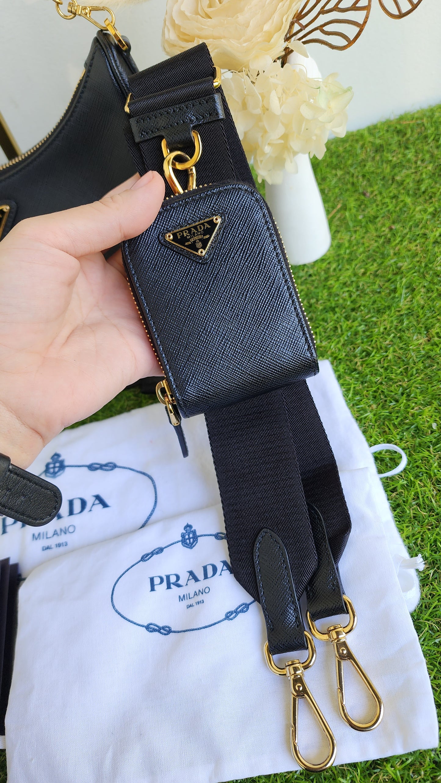 PRADA MULTIPOCHETTE SAFFIANO BLACK