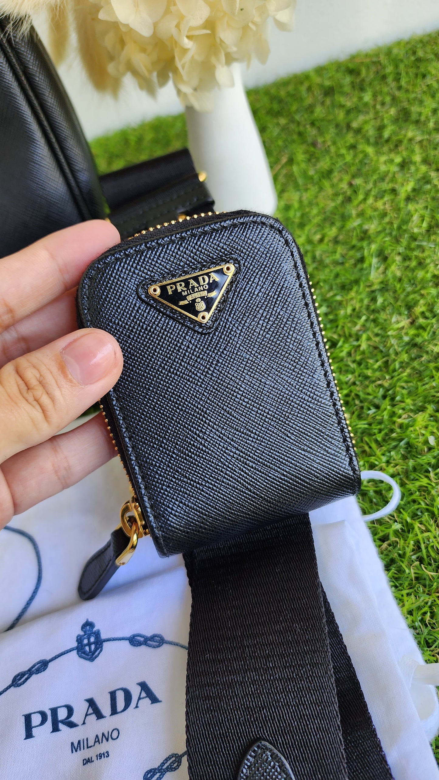 PRADA MULTIPOCHETTE SAFFIANO BLACK