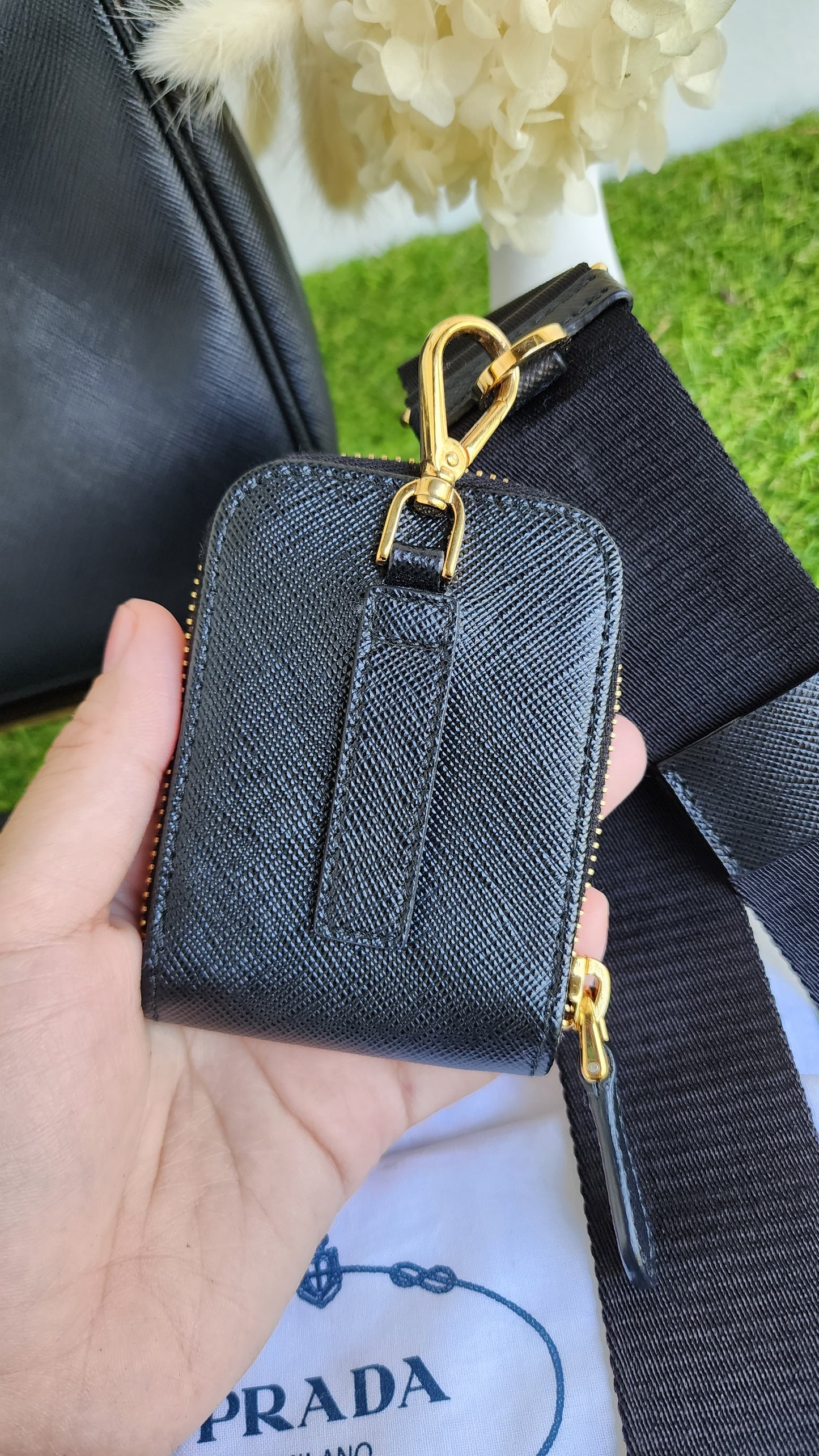 PRADA MULTIPOCHETTE SAFFIANO BLACK