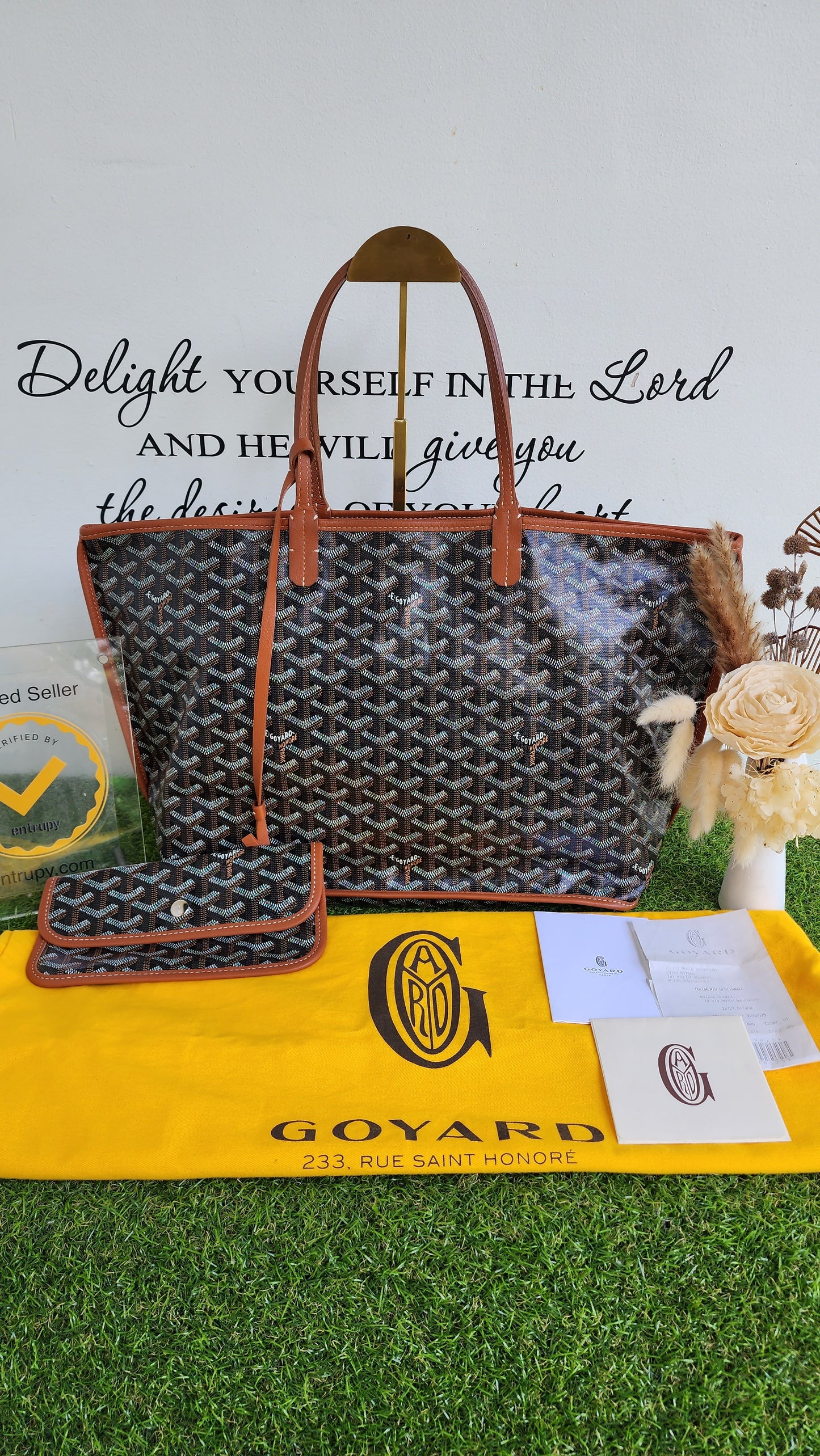 GOYARD ANJOU PM BLACK/TAN