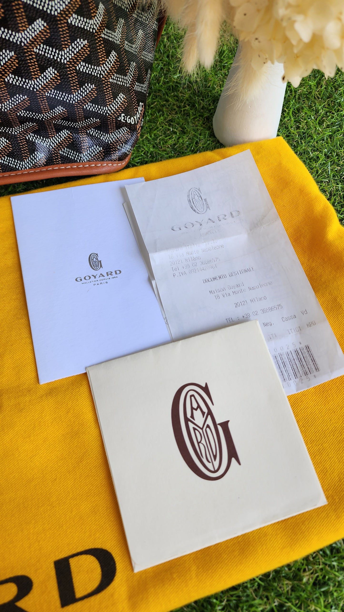 GOYARD ANJOU PM BLACK/TAN