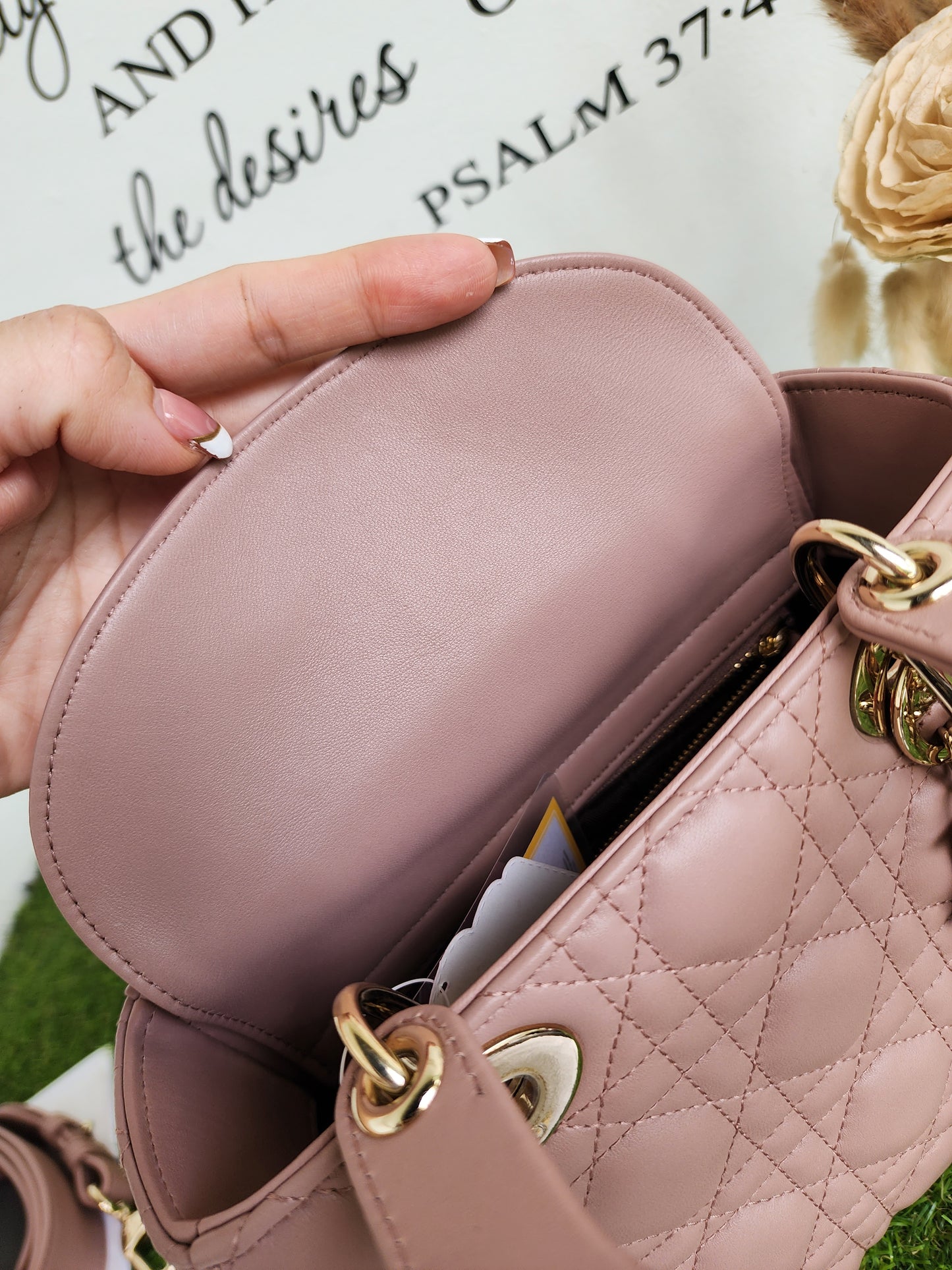 LADY DIOR SMALL ABC NUDE
