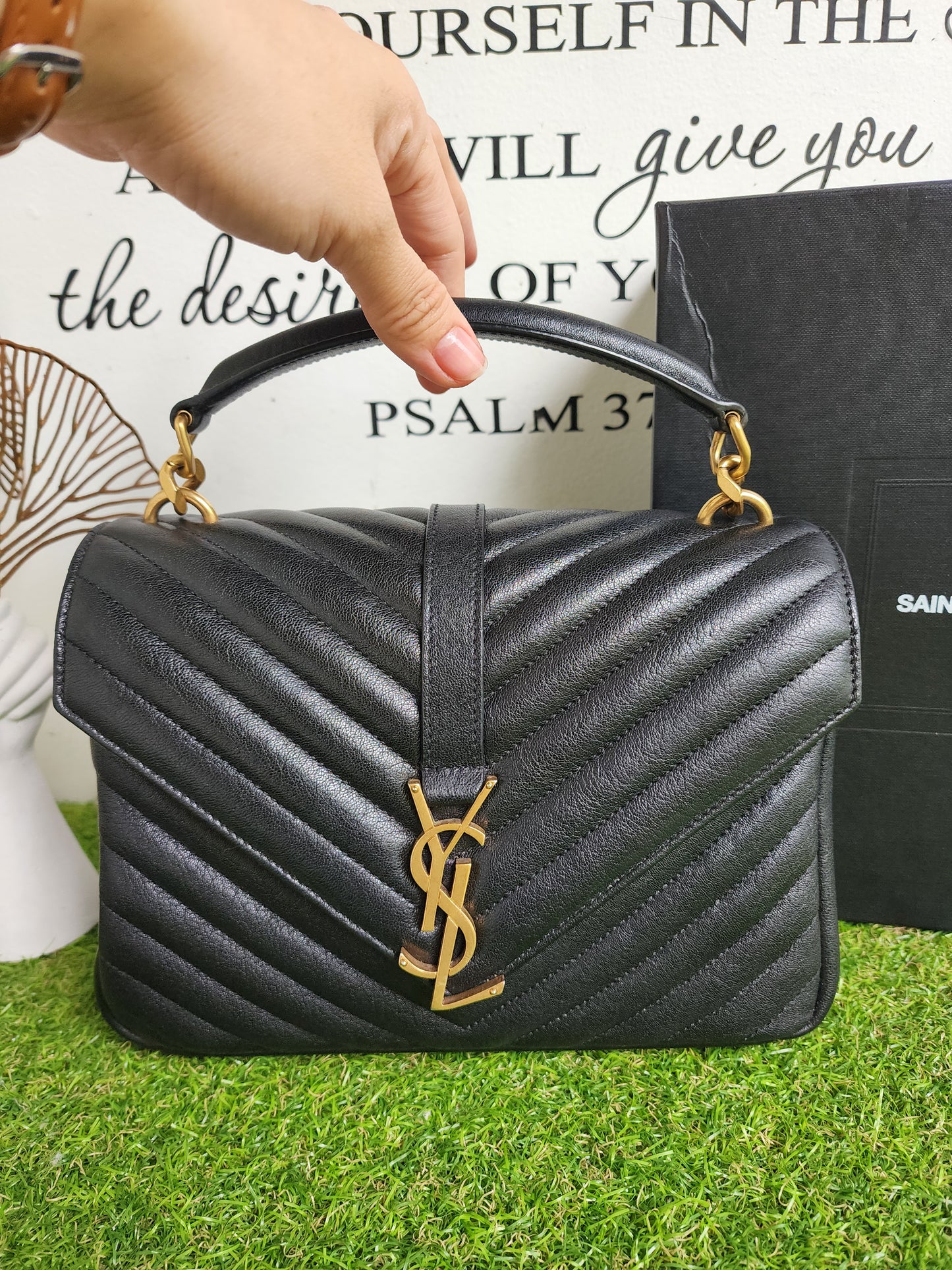 YSL COLLEGE MEDIUM BLACK GHW