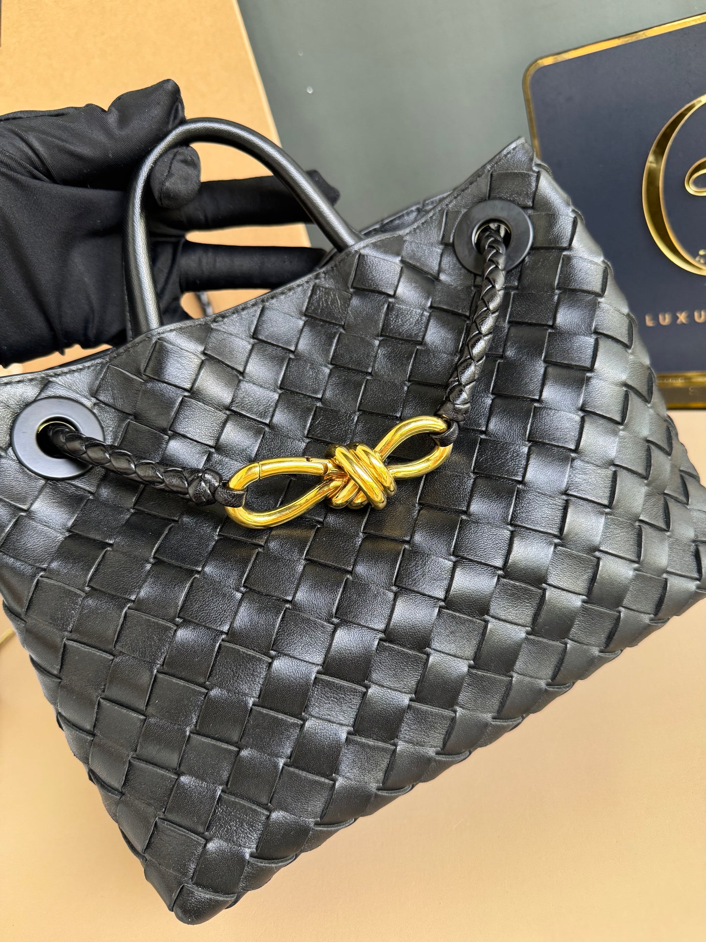 BOTTEGA VENETA ANDIAMO BLACK SMALL