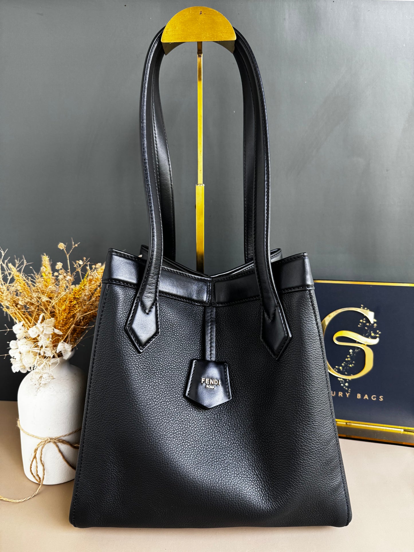 FENDI ORIGAMI MEDIUM LEATHER BAG
