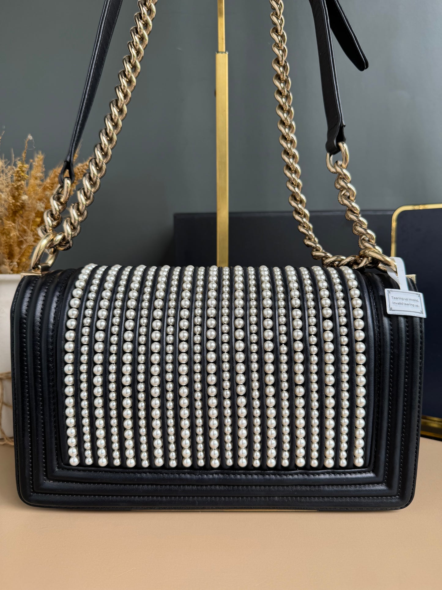 CHANEL LE BOY PEARL OLD MEDIUM LAMBSKIN