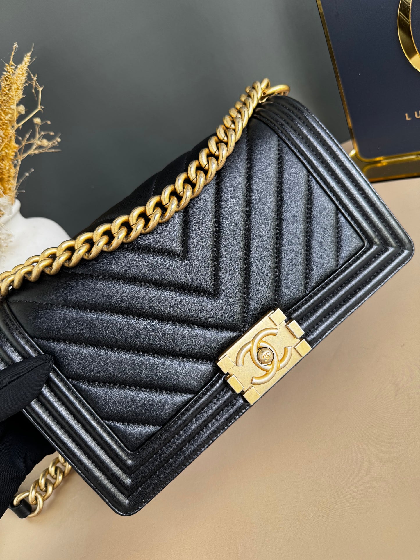 CHANEL LE BOY OLD MEDIUM CHEVRON
