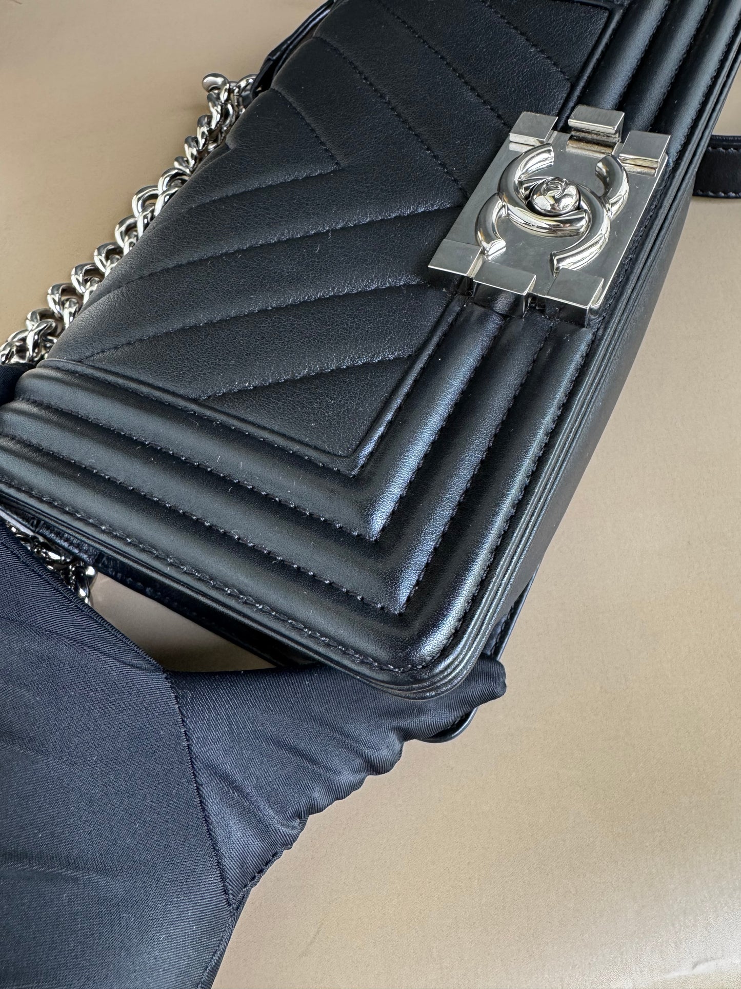 CHANEL LE BOY SMALL CHEVRON