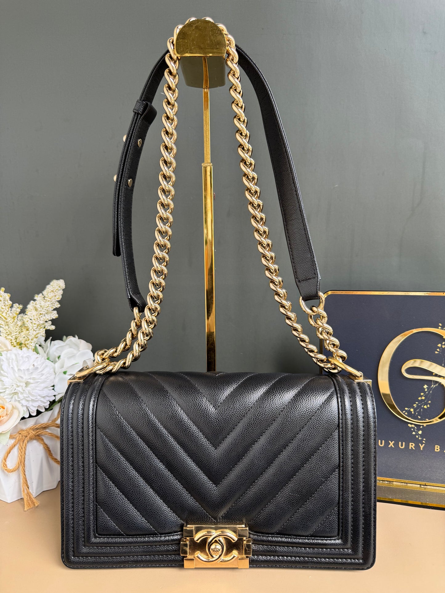 CHANEL LE BOY OLD MEDIUM CHEVRON