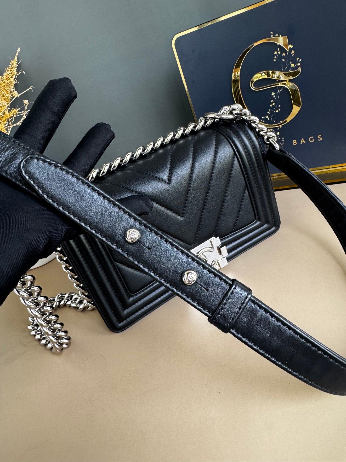CHANEL LE BOY SMALL CHEVRON