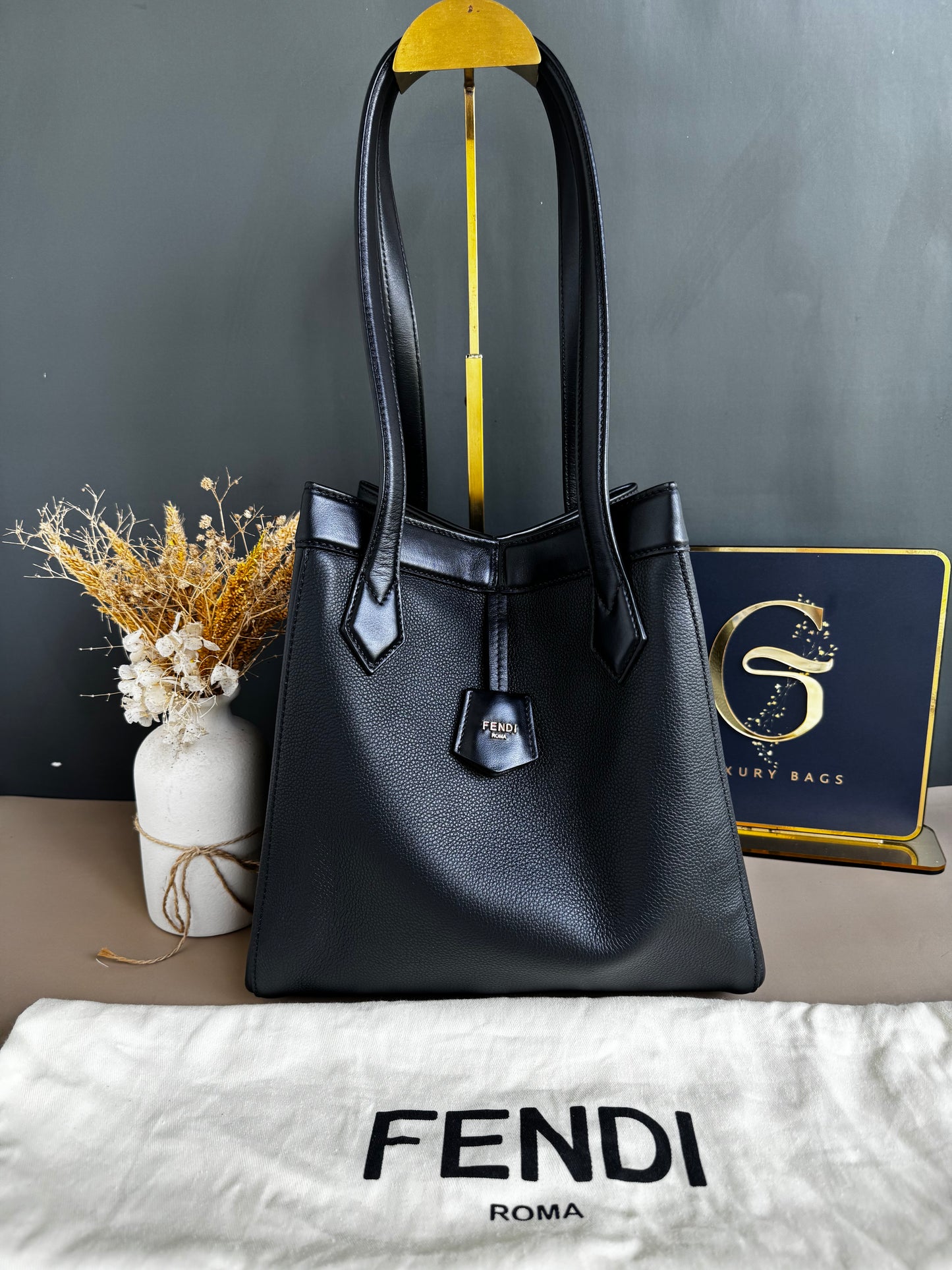 FENDI ORIGAMI MEDIUM LEATHER BAG