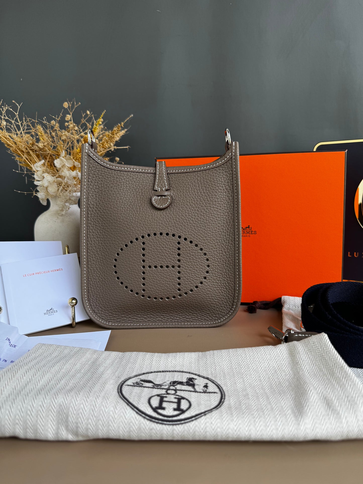 HERMES EVELYN TPM ETOUPE PHW