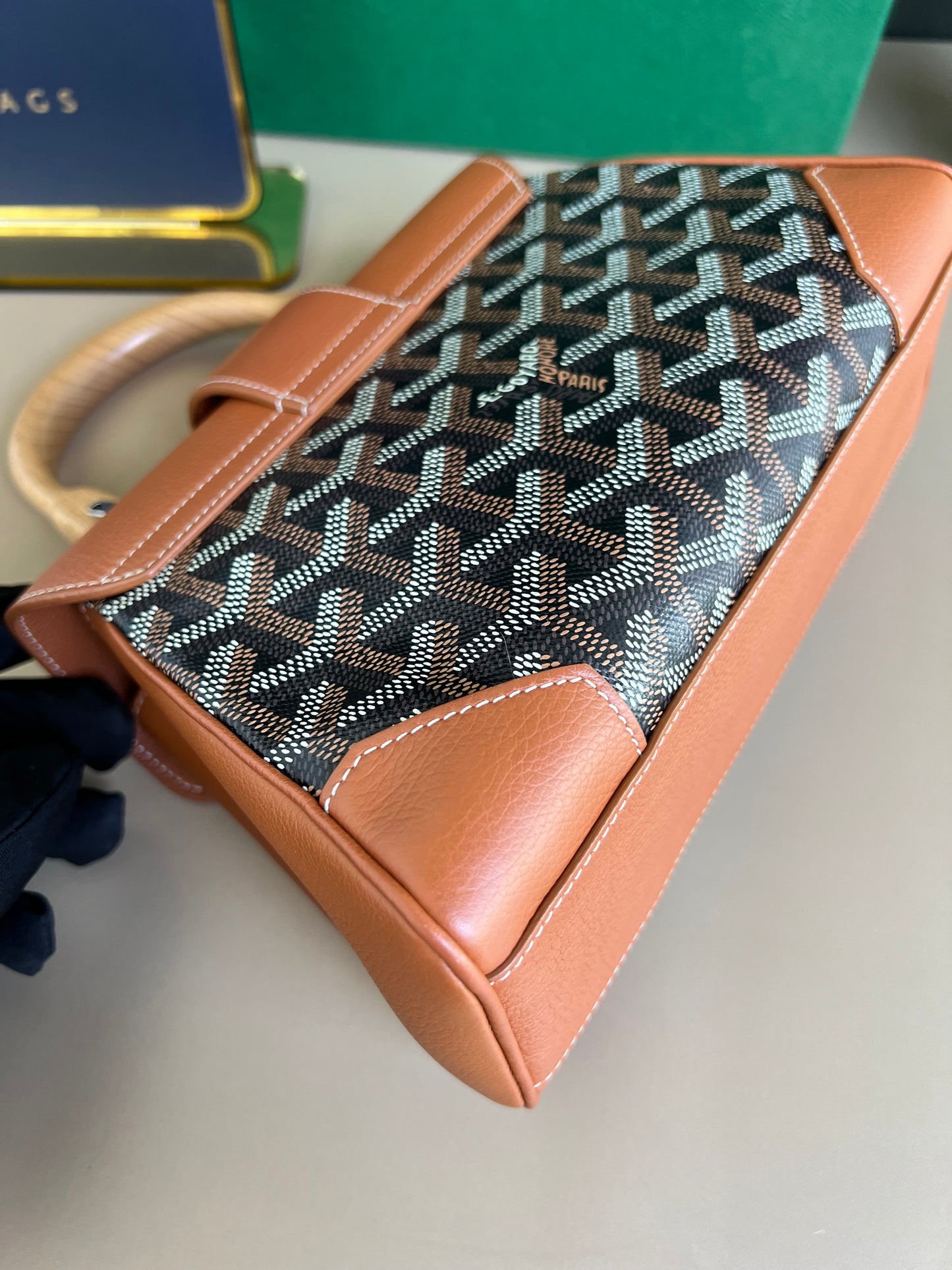 GOYARD MINI SAIGON TAN/BLACK