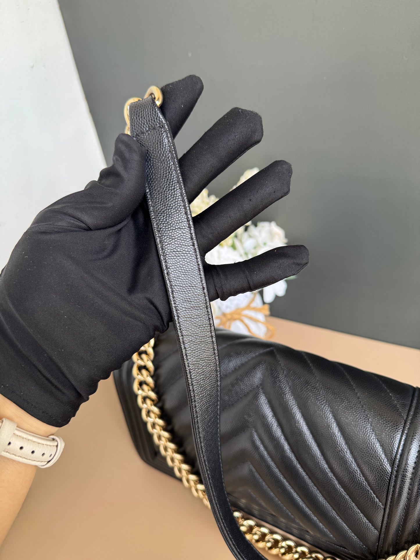 CHANEL LE BOY OLD MEDIUM CHEVRON