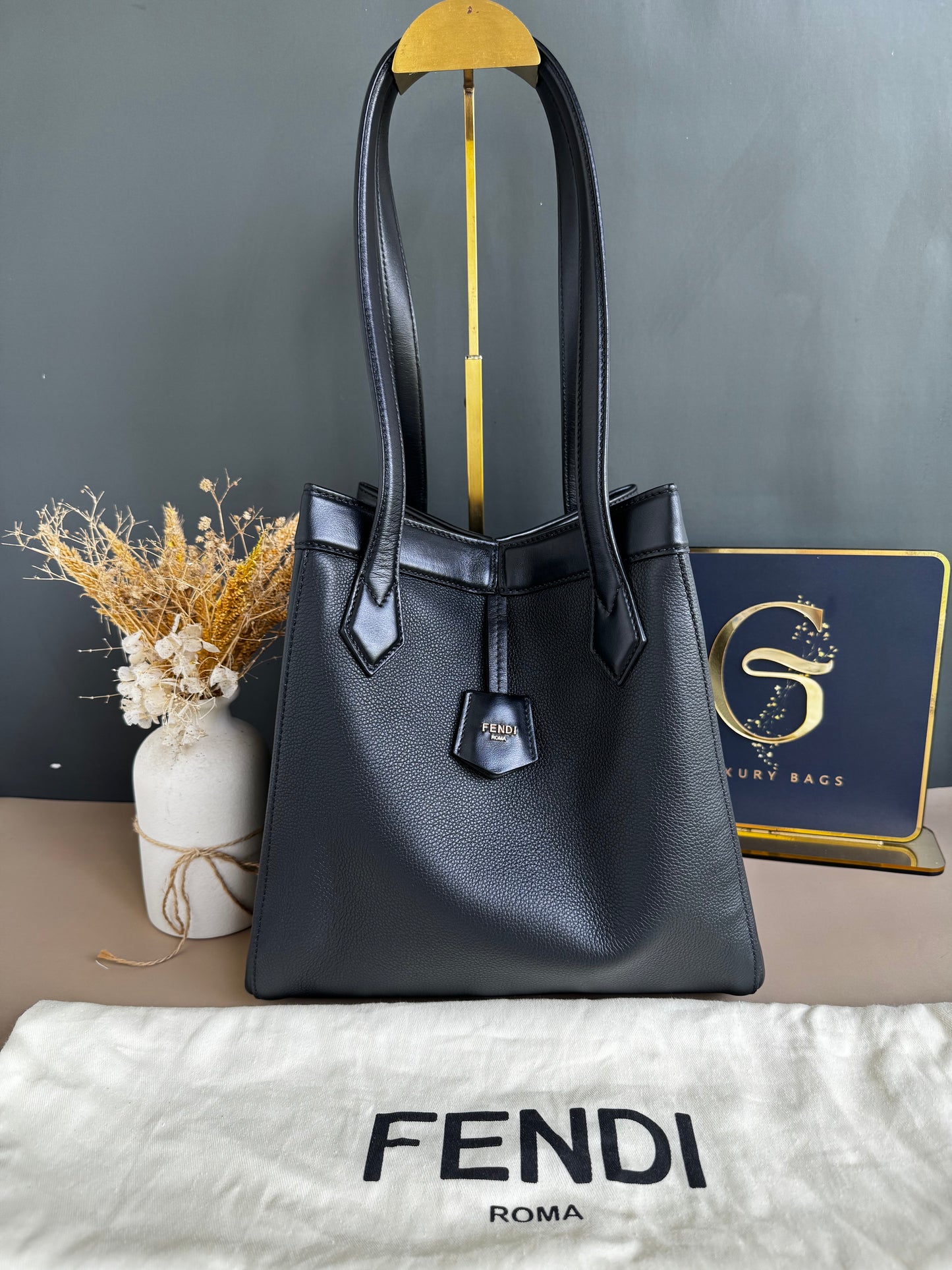 FENDI ORIGAMI MEDIUM LEATHER BAG
