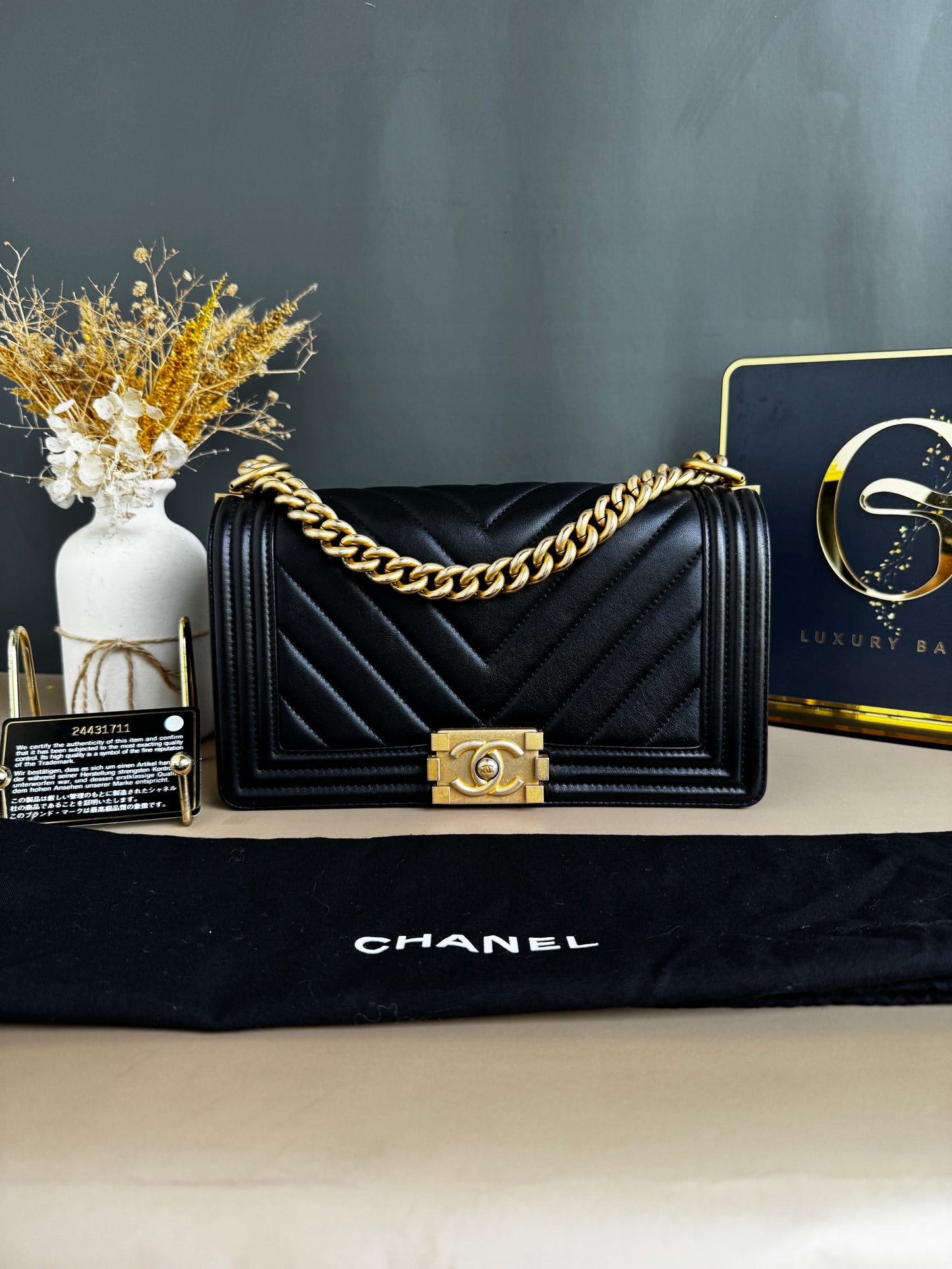 CHANEL LE BOY OLD MEDIUM CHEVRON