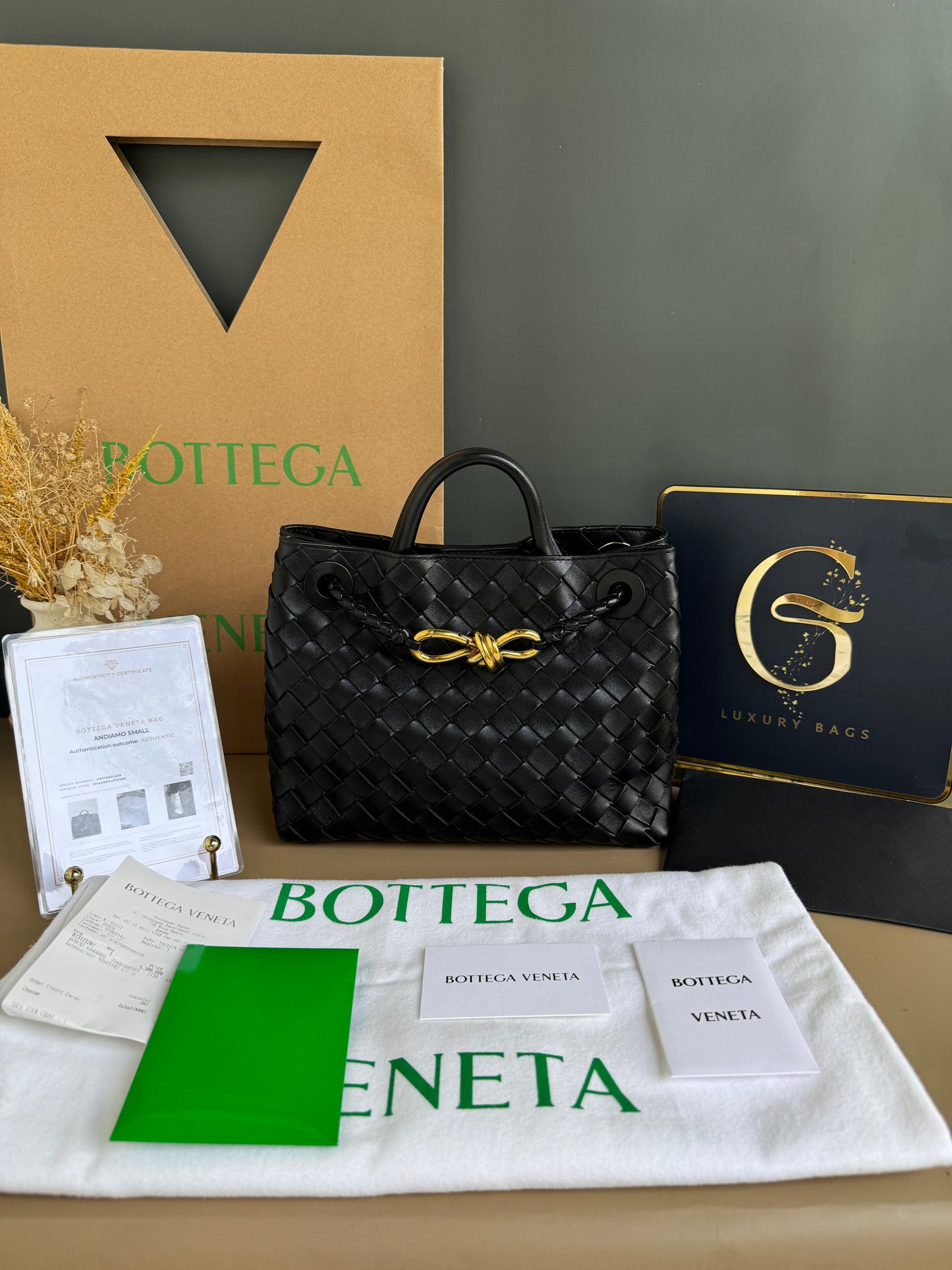 BOTTEGA VENETA ANDIAMO BLACK SMALL