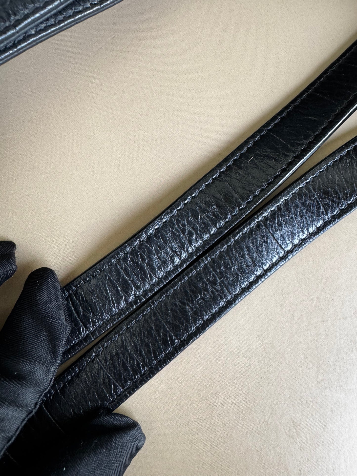 YSL NIKI SHOPPING IN CROCODILE EMBOSSED LEATHER