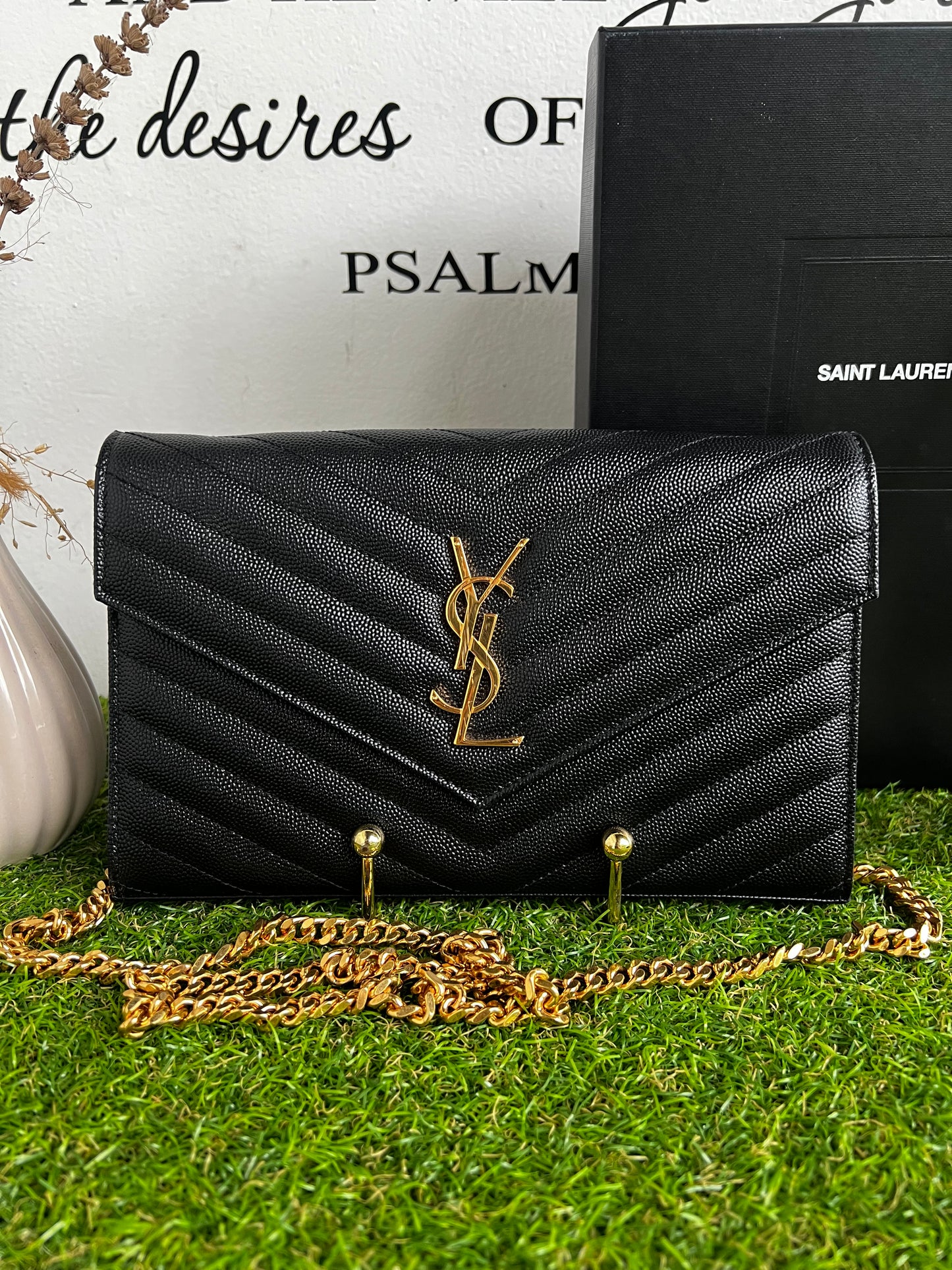 YSL WALLET ON CHAIN MEDIUM