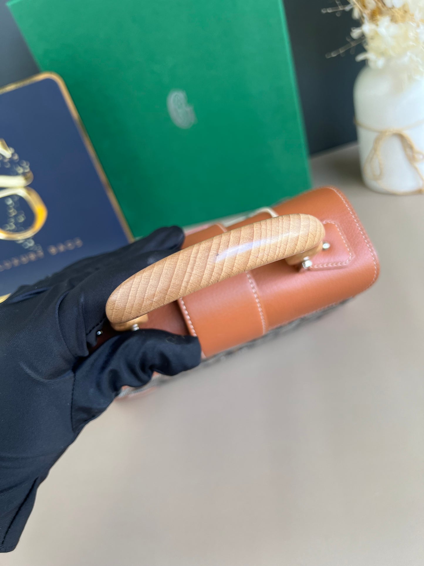 GOYARD MINI SAIGON TAN/BLACK