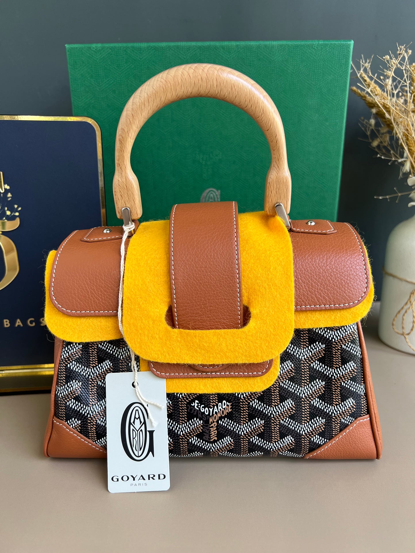 GOYARD MINI SAIGON TAN/BLACK