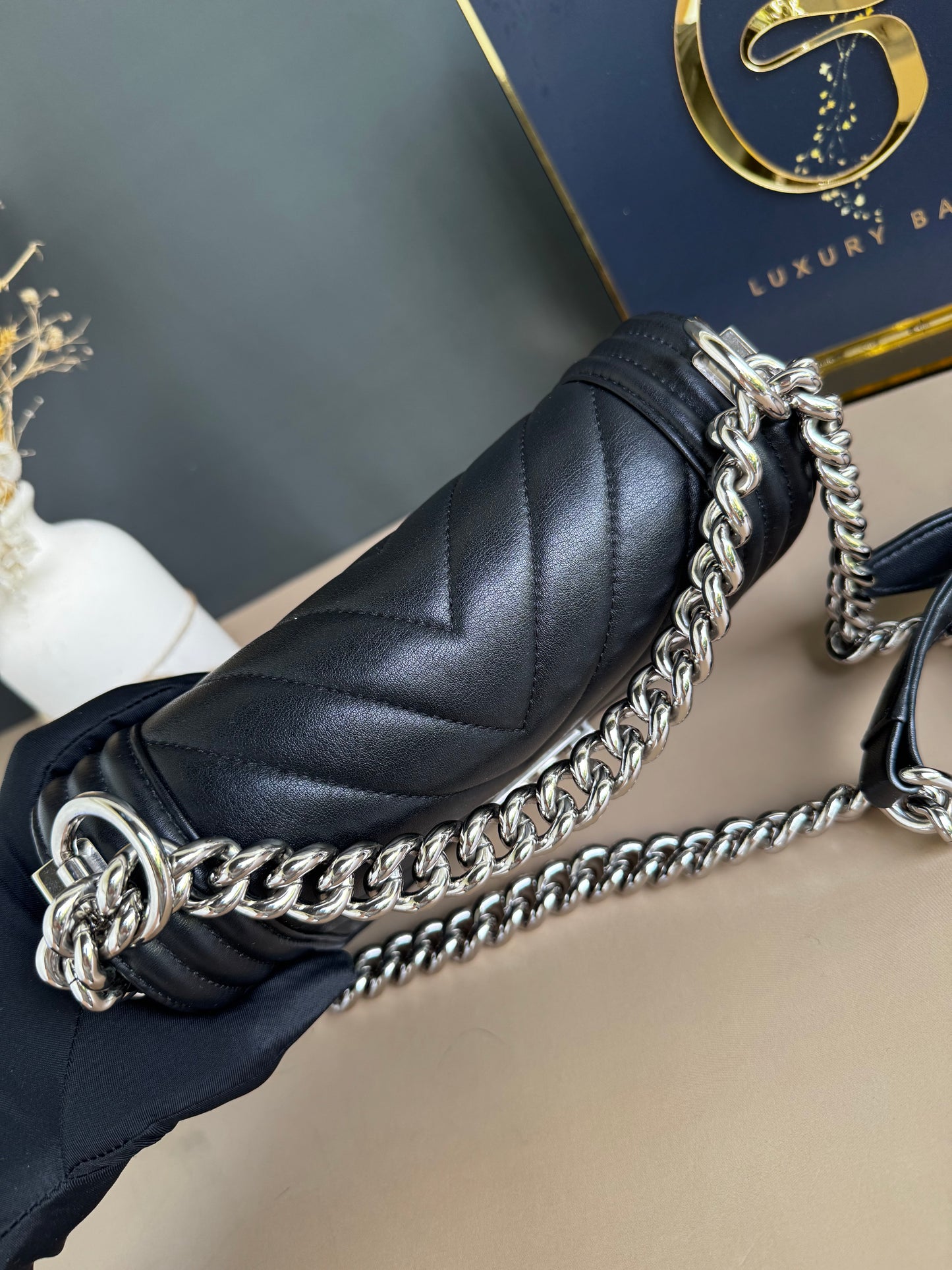 CHANEL LE BOY SMALL CHEVRON
