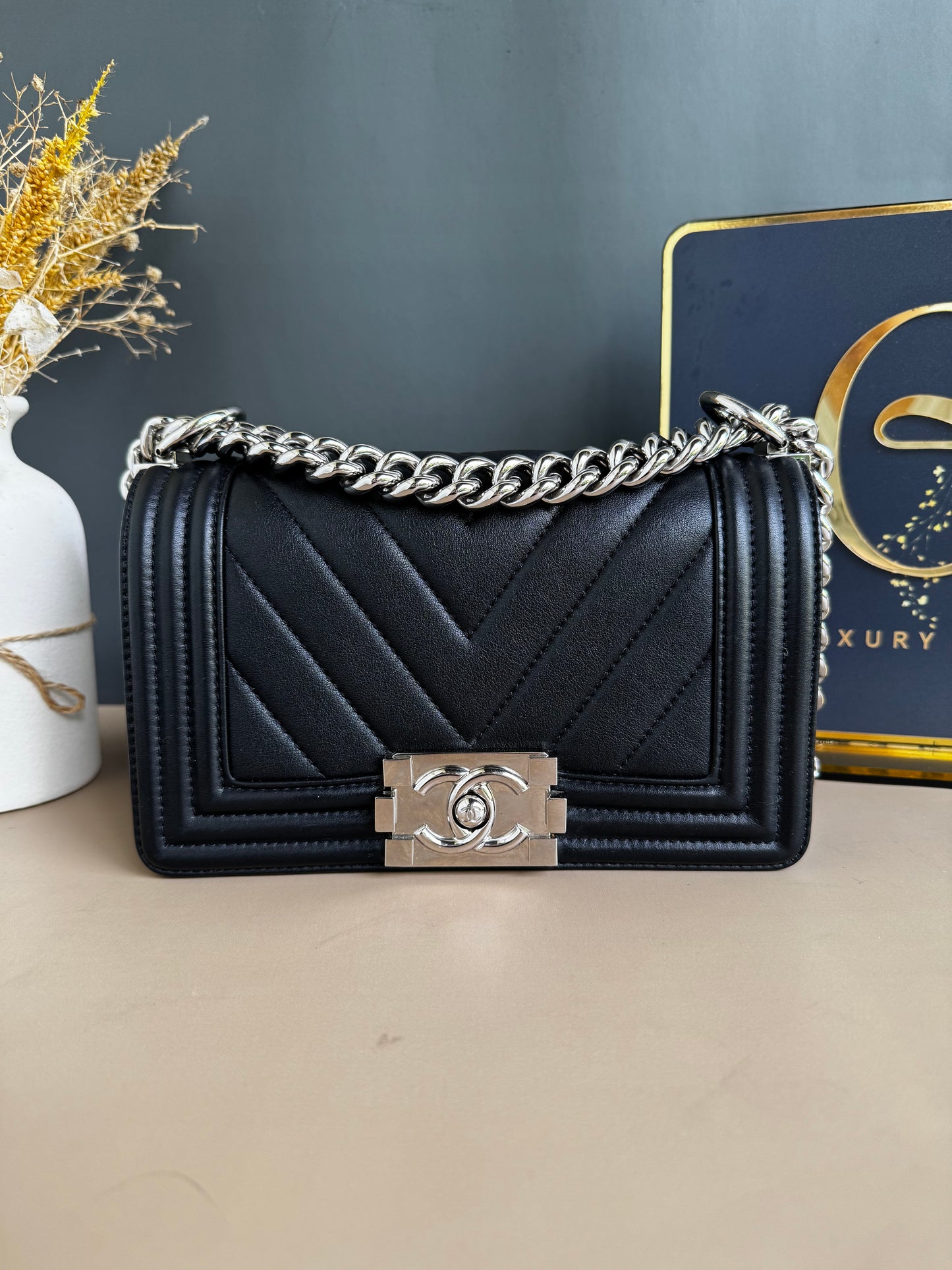 CHANEL LE BOY SMALL CHEVRON