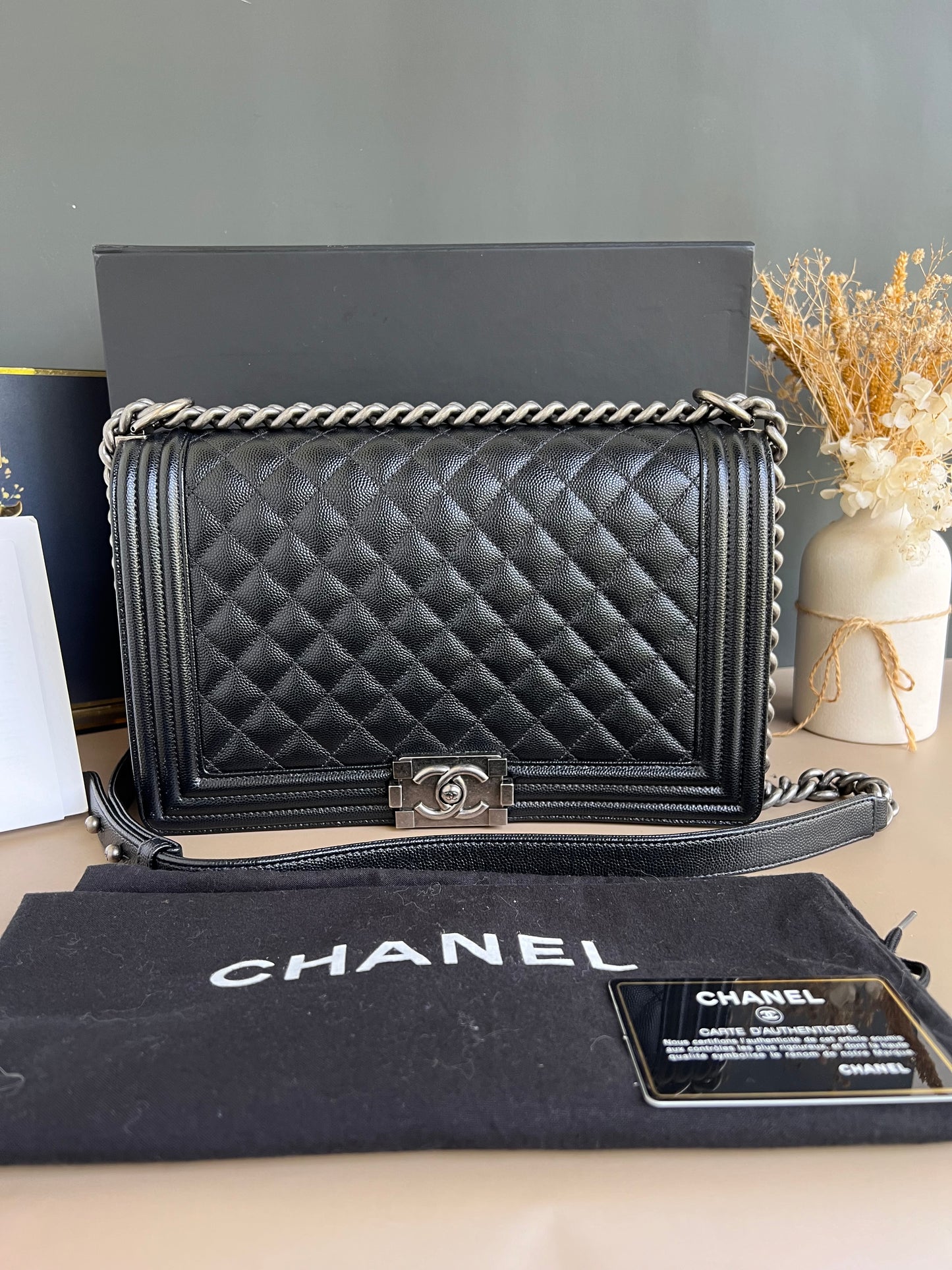 CHANEL LE BOY NEW MEDIUM CAVIAR