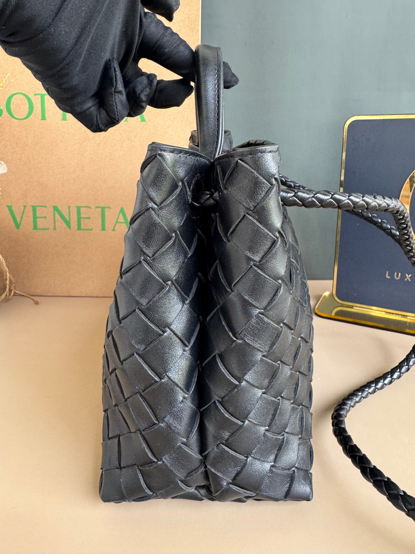 BOTTEGA VENETA ANDIAMO BLACK SMALL