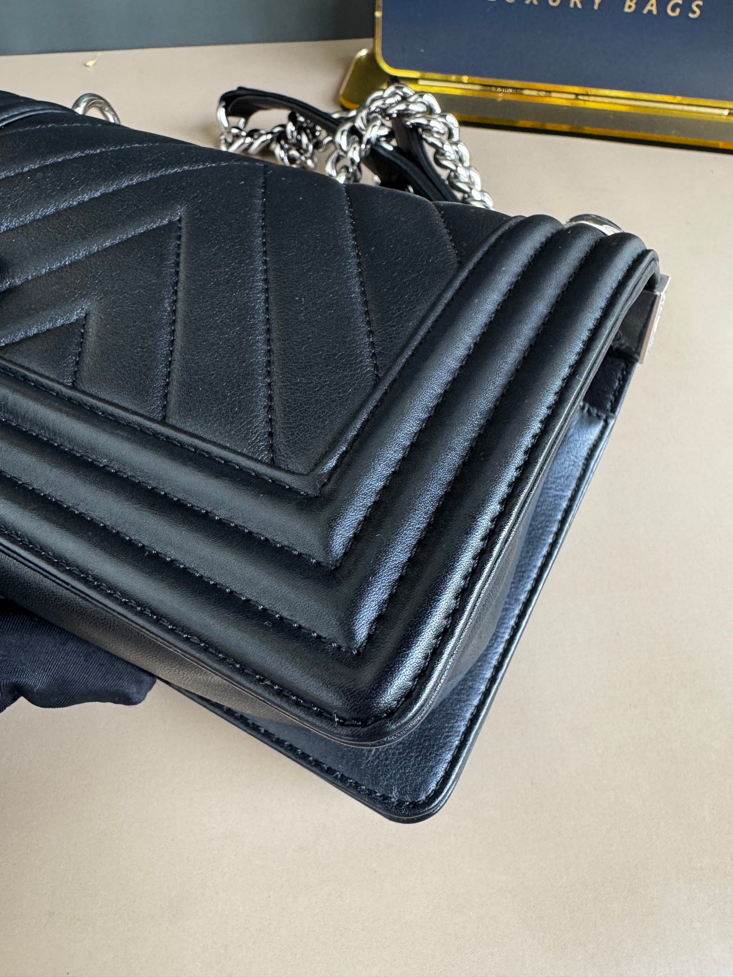 CHANEL LE BOY SMALL CHEVRON