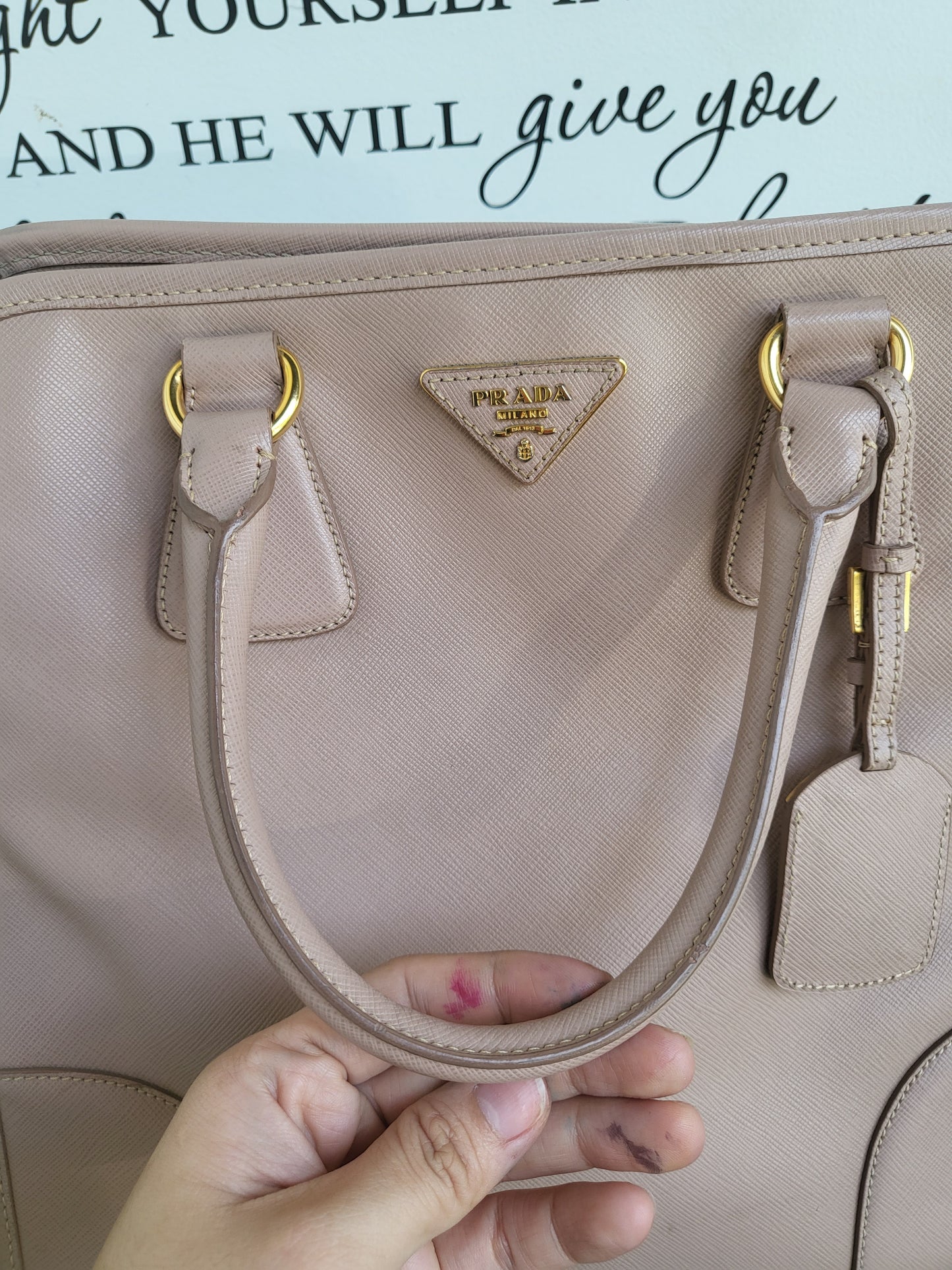 Prada Saffiano Lux Bn2254 cammeo