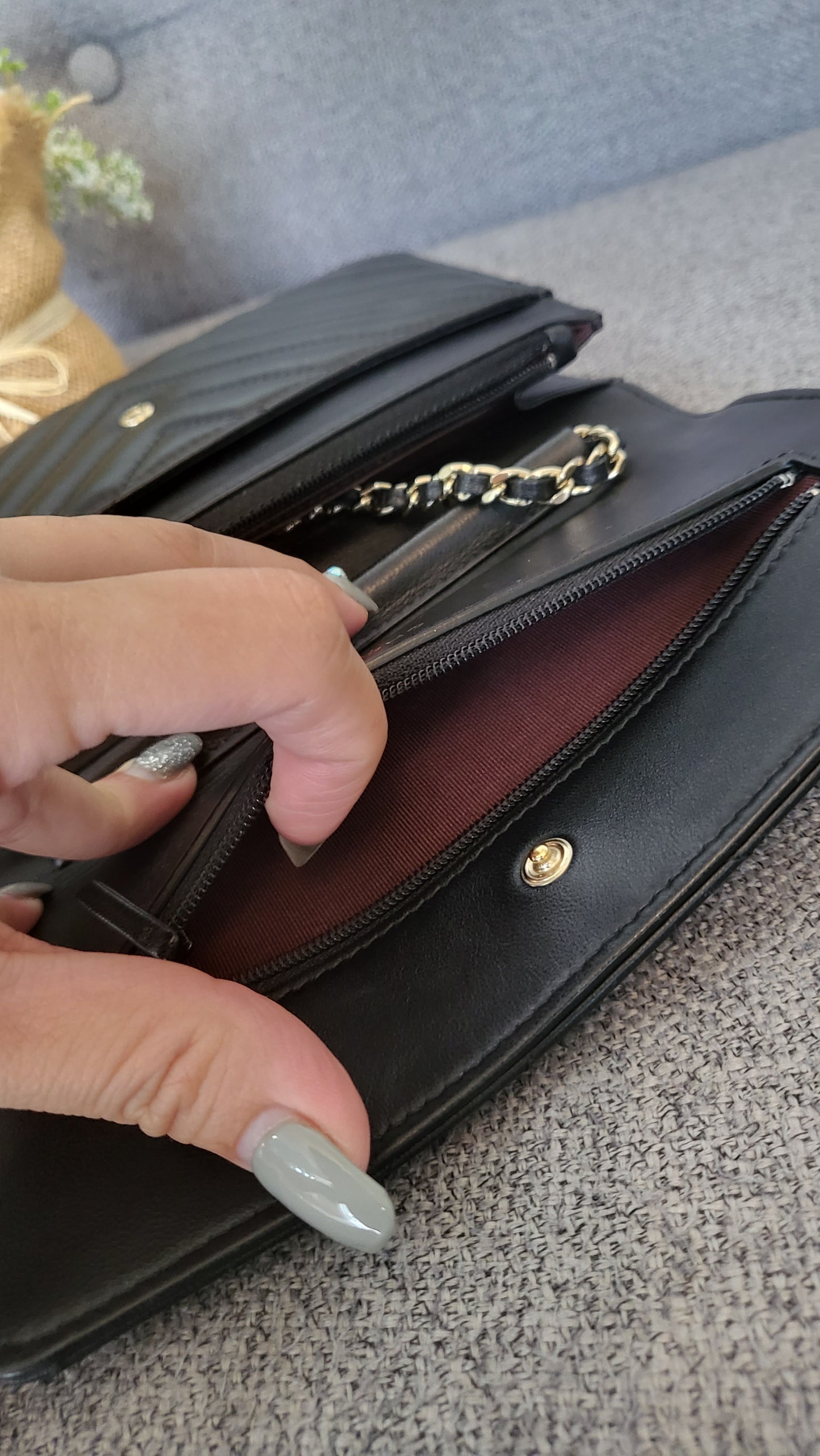 Chanel WOC chevron