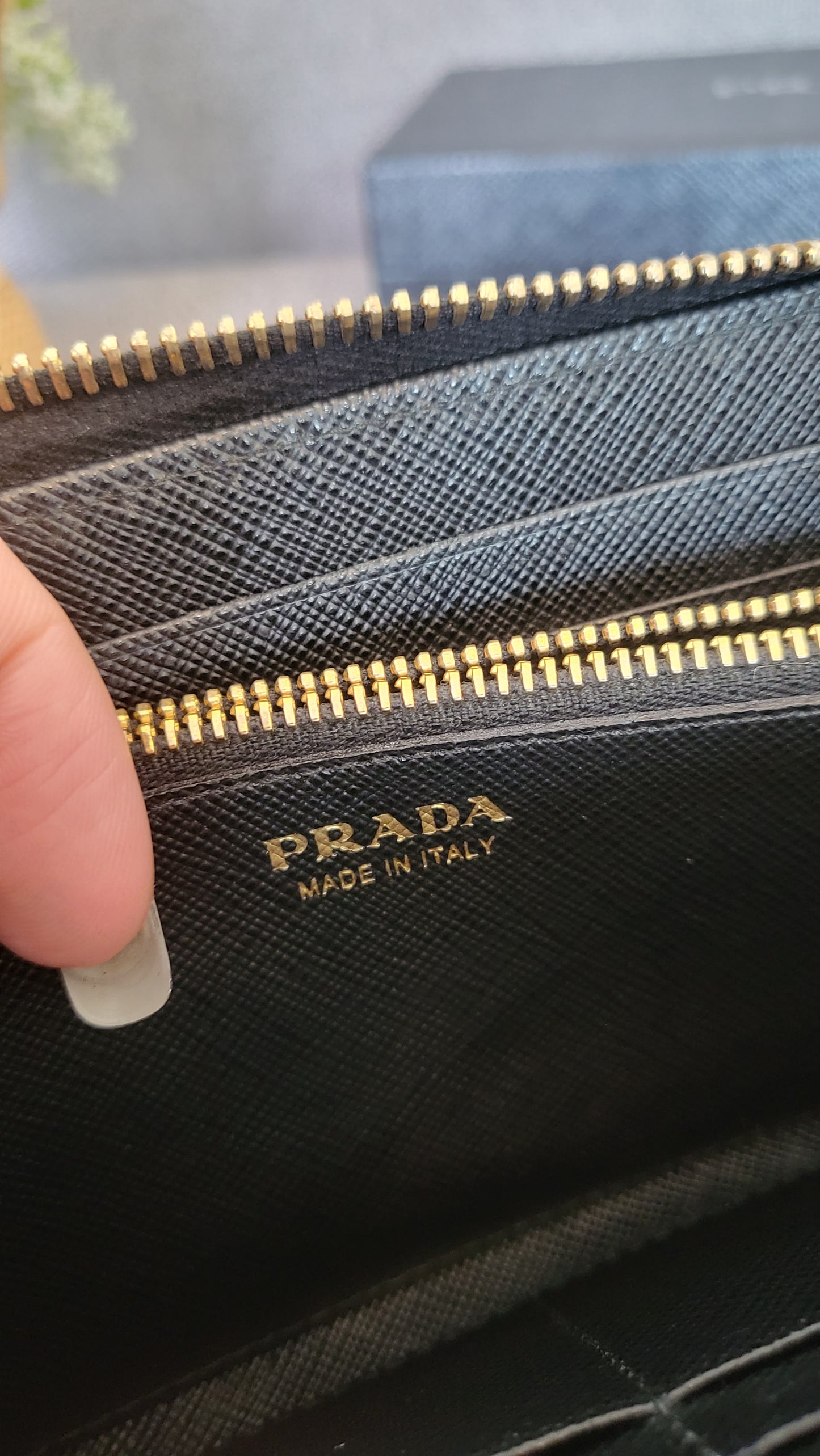 Prada bow zippy long wallet