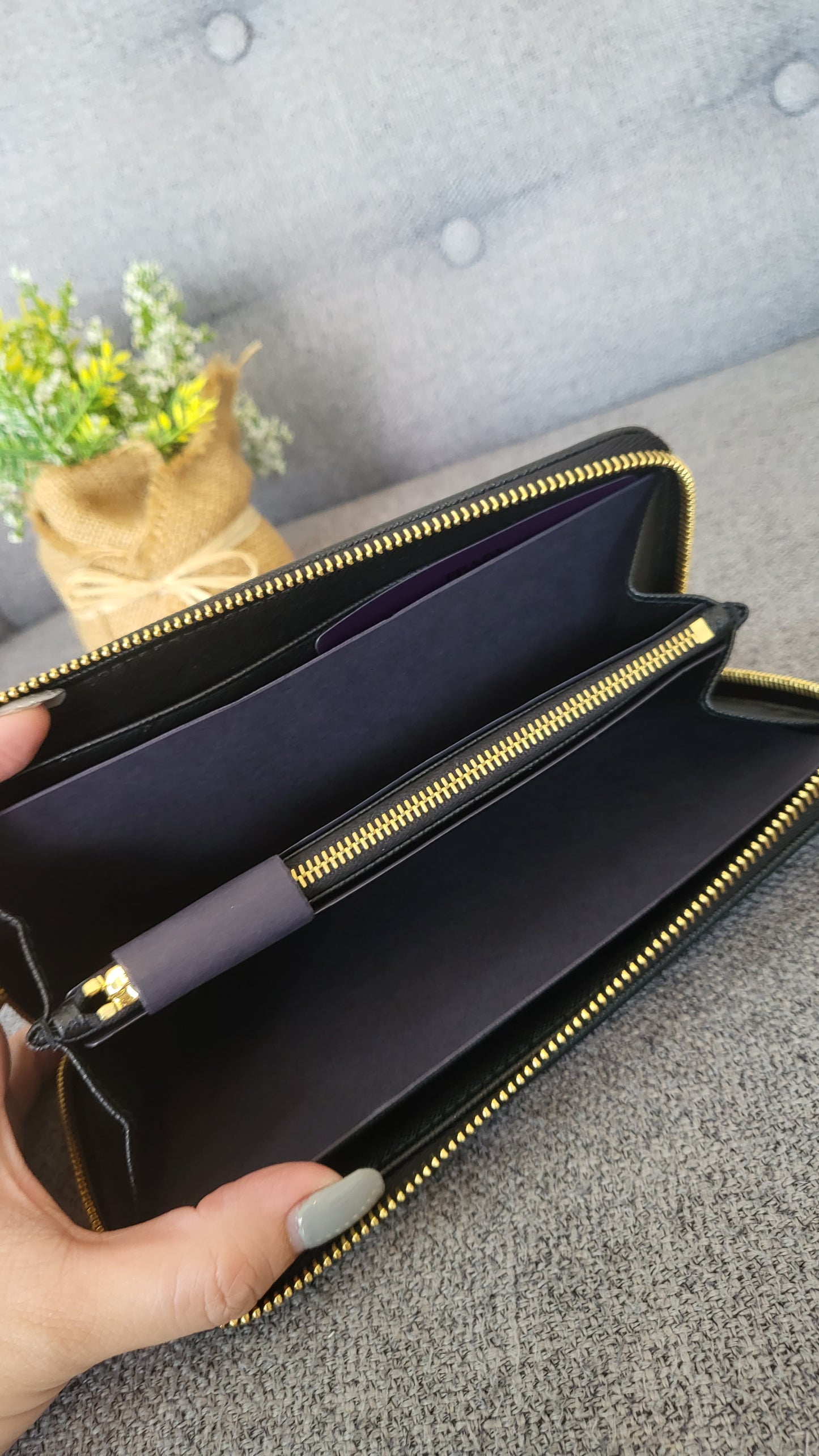Prada long wallet nylon