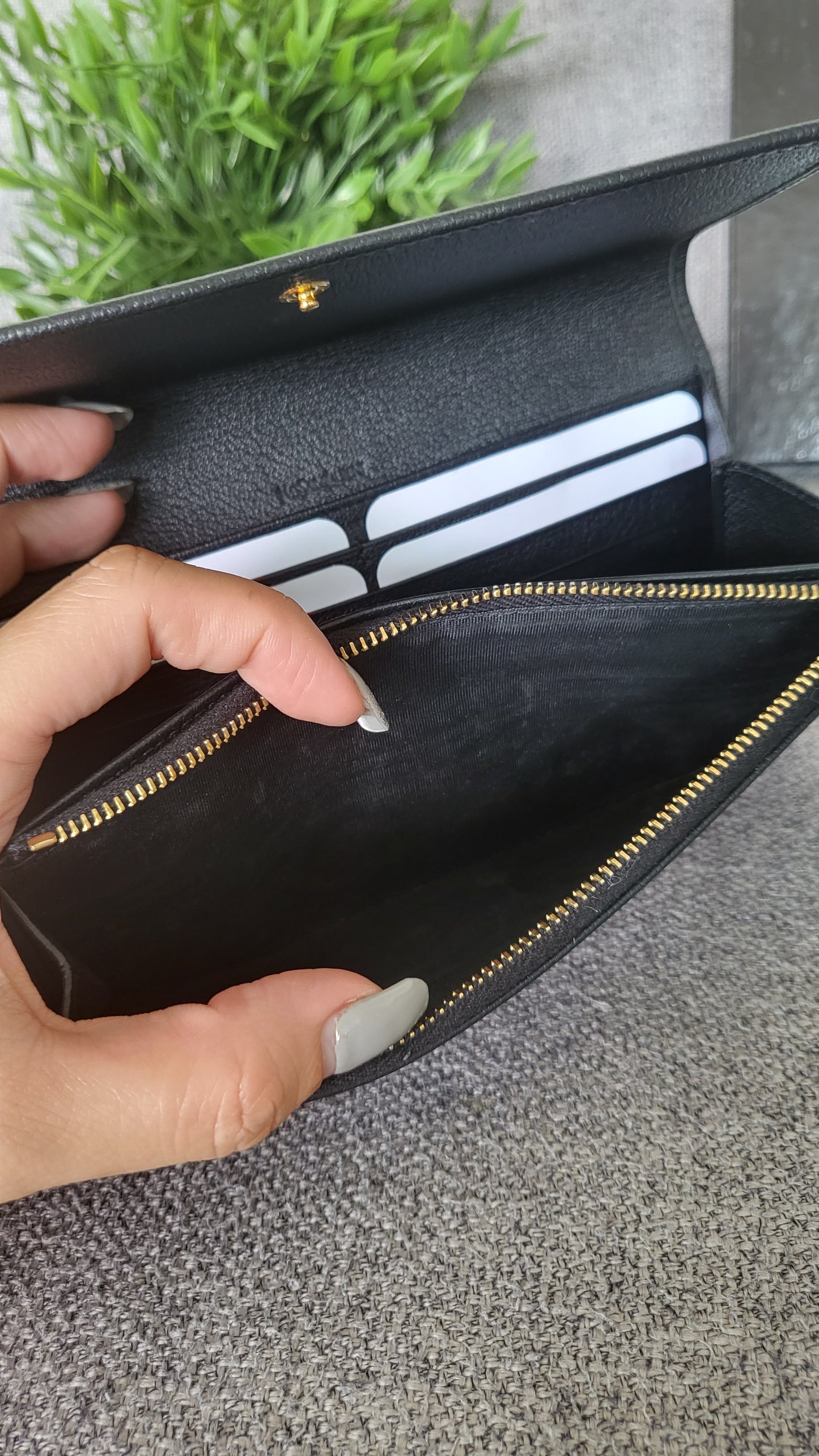 YSL wallet clutch black