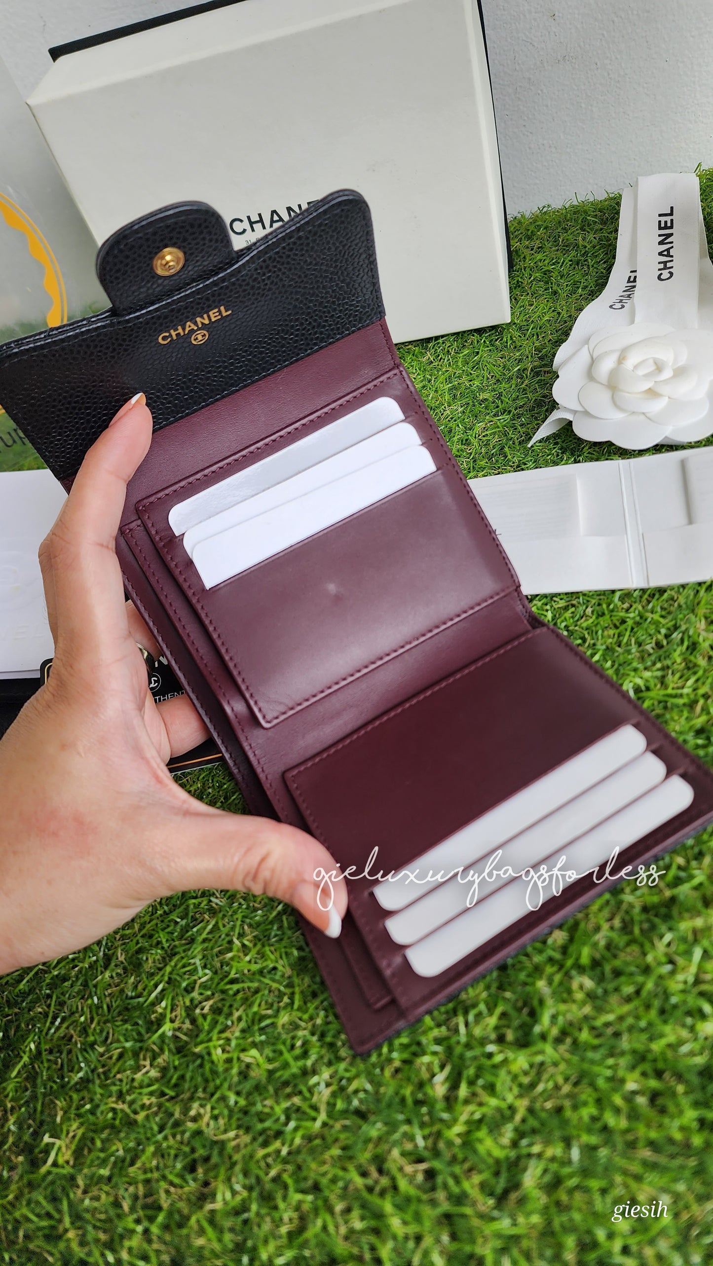 Chanel tri-fold classic wallet