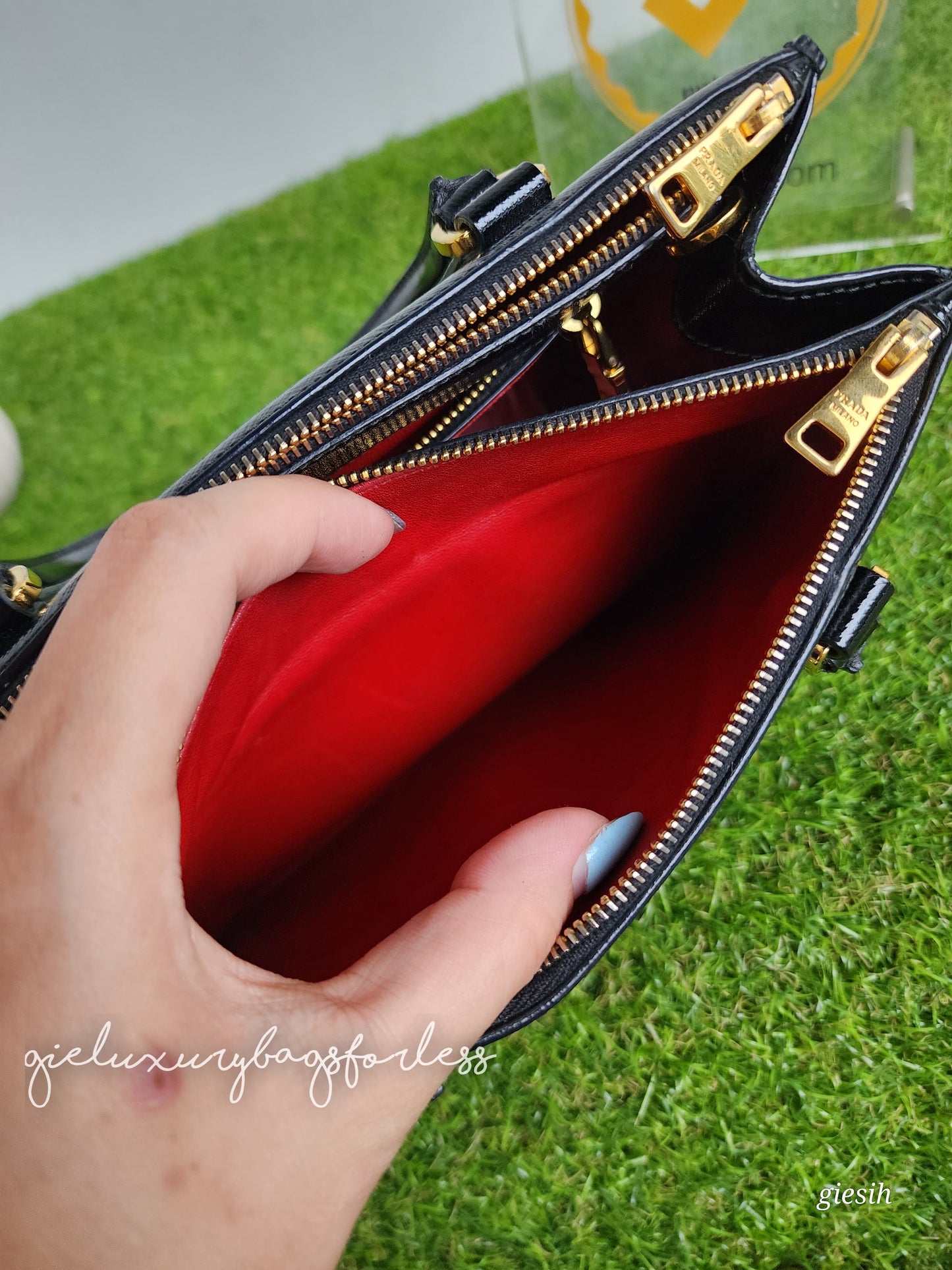 Prada Mini Saffiano Lux Patent