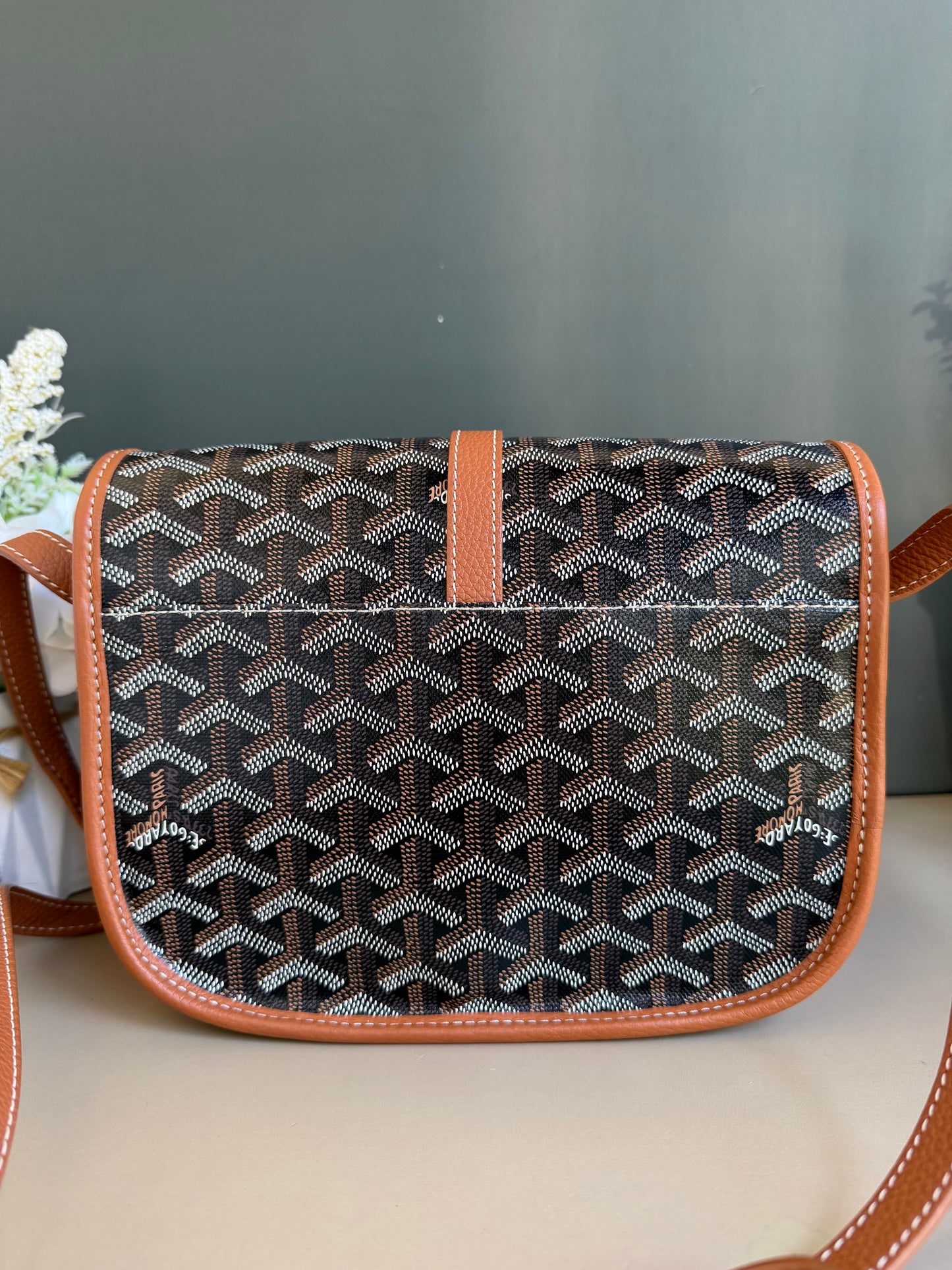 GOYARD BELVEDERE PM TAN/BLACK