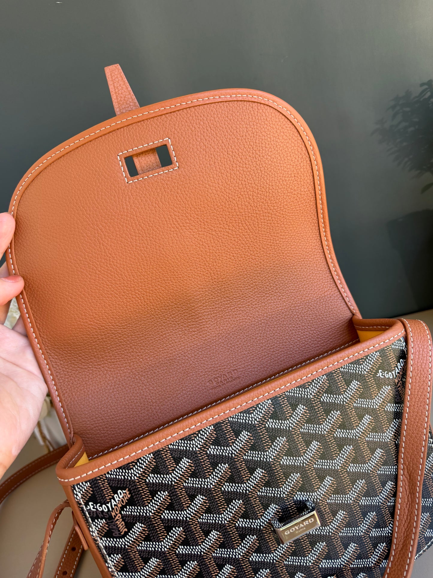 GOYARD BELVEDERE PM TAN/BLACK