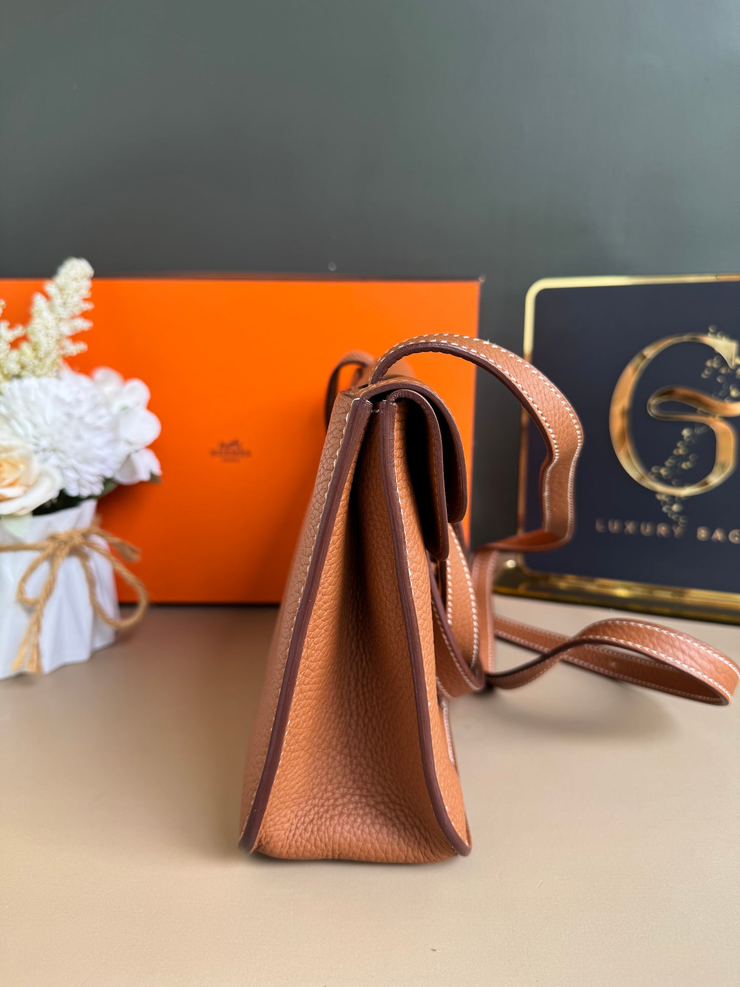 HERMES HALZAN 25 GOLD ON GHW