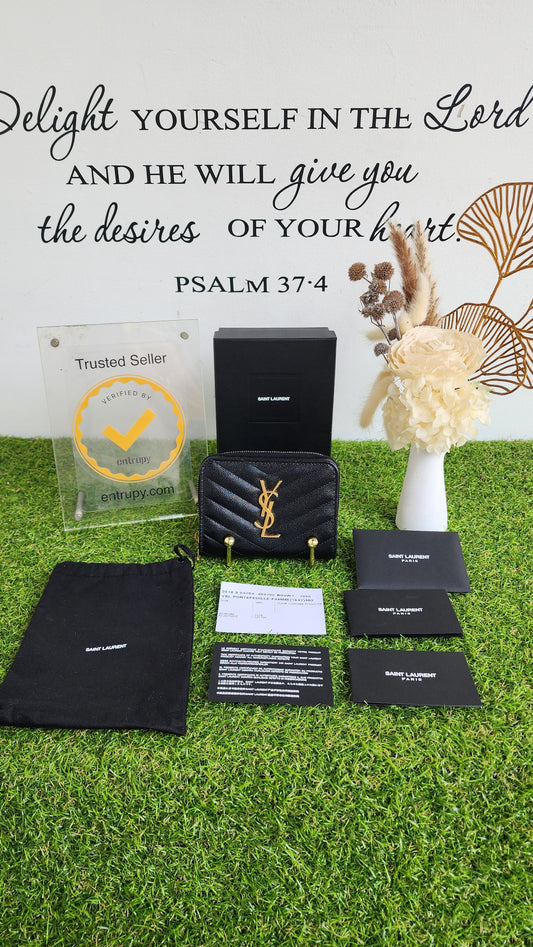 YSL FOLD/ZIPPY SHORT WALLET