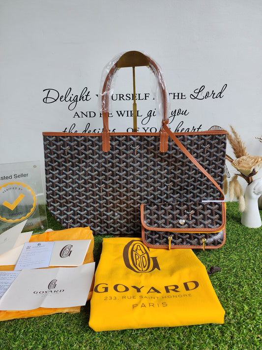 BRANDNEW GOYARD ST LOUIS PM TAN