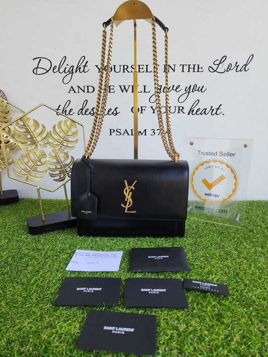 YSL SUNSET MEDIUM BLACK GHW