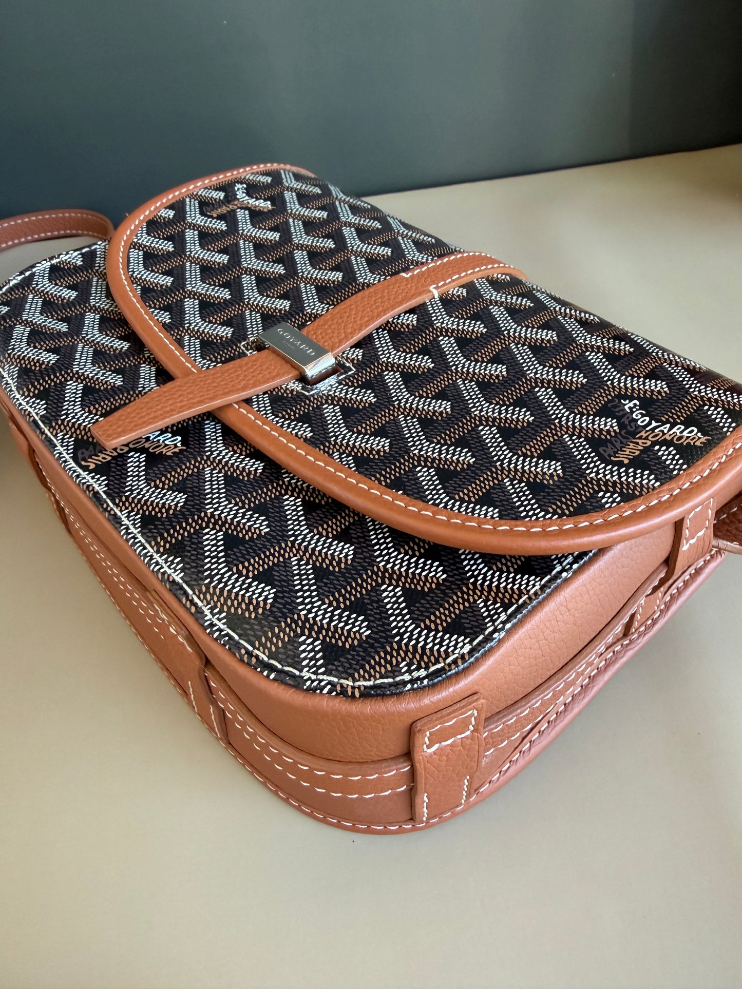 GOYARD BELVEDERE PM TAN/BLACK