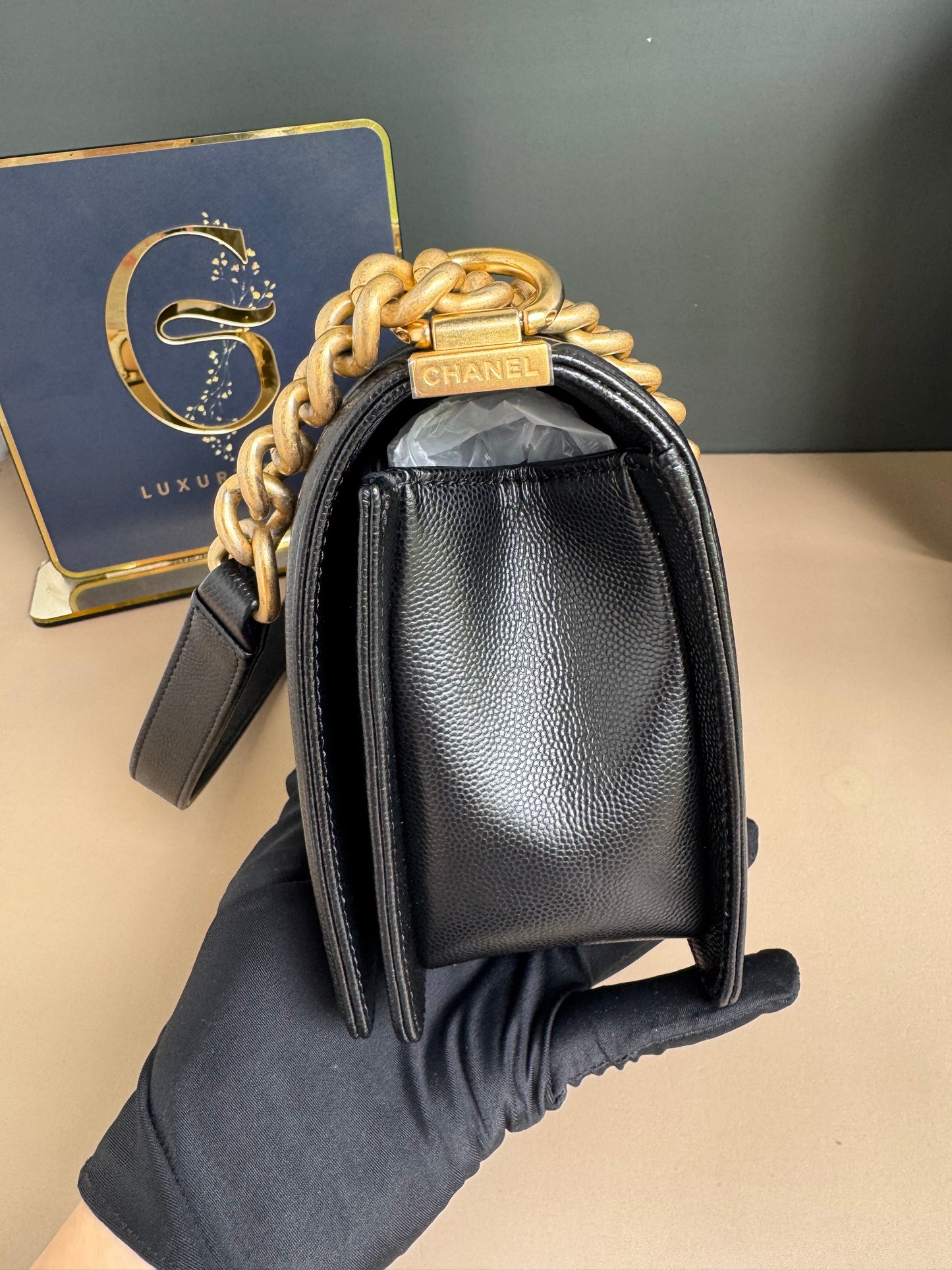 CHANEL LE BOY OLD MEDIUM CAVIAR