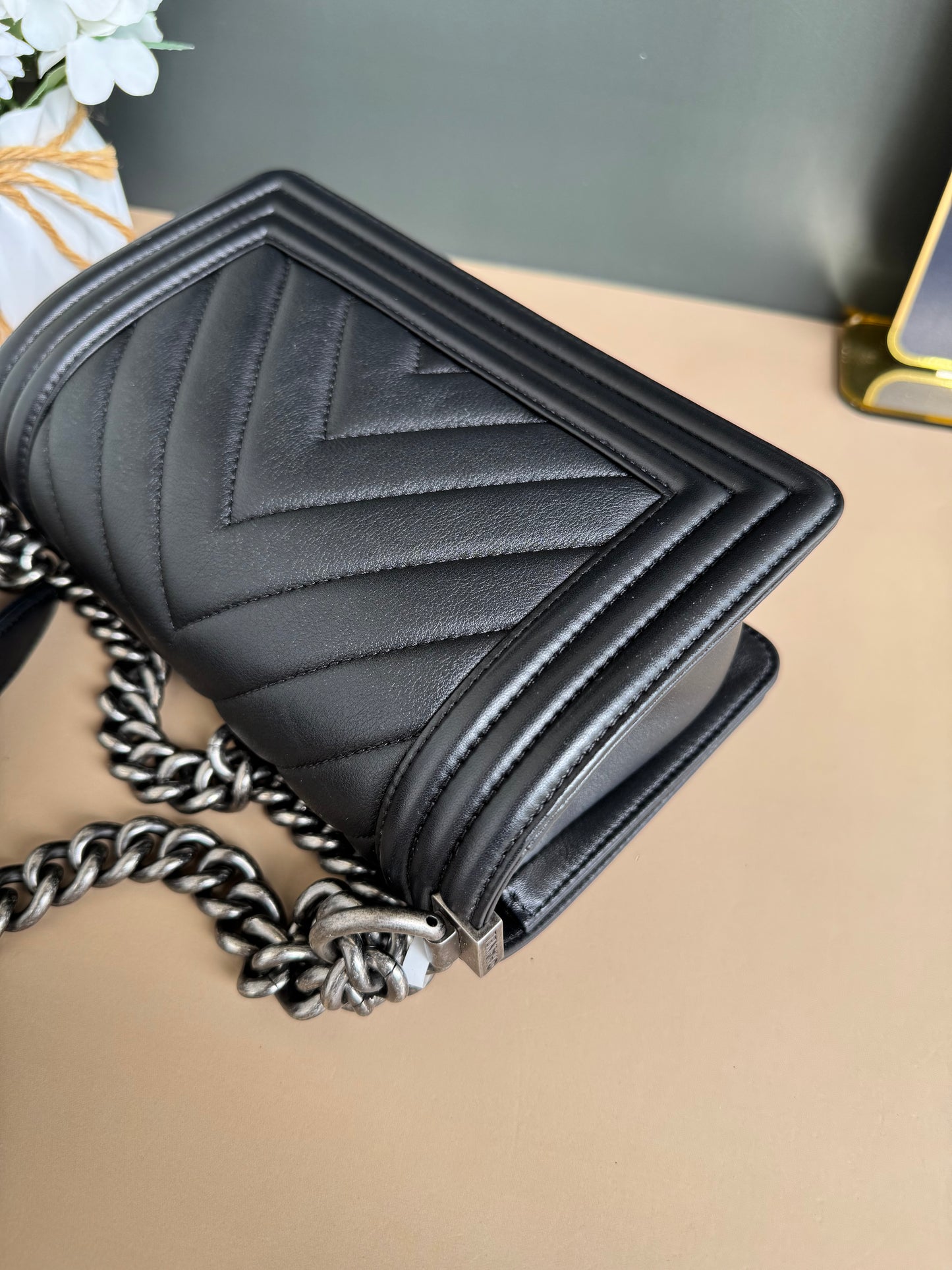 CHANEL LE BOY SMALL CHEVRON